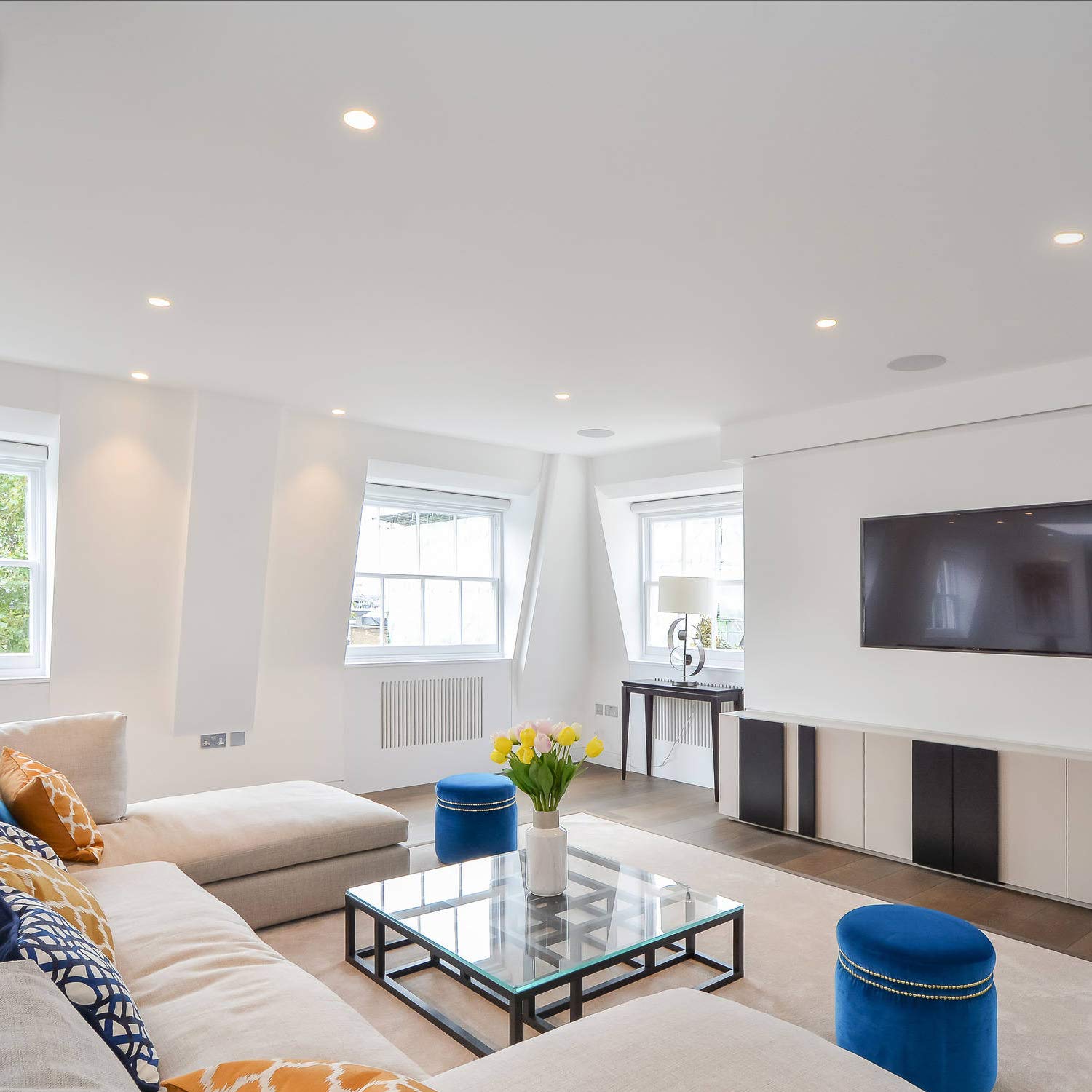 Jarlstar 8 Inch Led Recessed Light With Junction Box, 6 Pack Ultra Thin Led Recessed Lighting.6000K Daylight, 18W 8" Recessed Ceiling Canless Wafer Downlight.Slim No Dimmable Can-Killer Lights,Cri80+