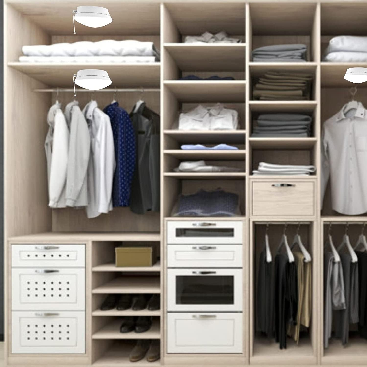 Lightdot 4 Pack 7  Modern Led Ceiling Light With Pull Chain 12W 4000K  1300Lm  125W E26 Bulb Replacement  Energy Saving Flush Mount Lighting For Closets/Bedroom/Corridor