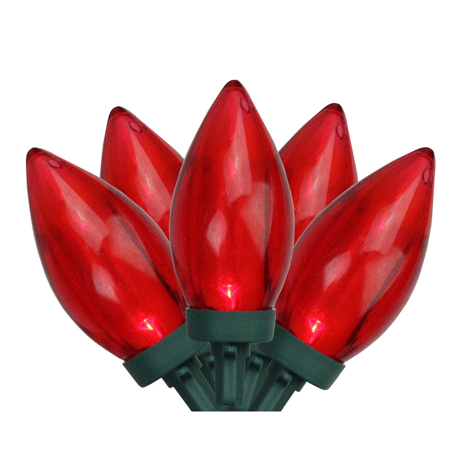 Northlight Red LED C9 Christmas Lights - 16 ft Green Wire, Model 191296026086, Plastic