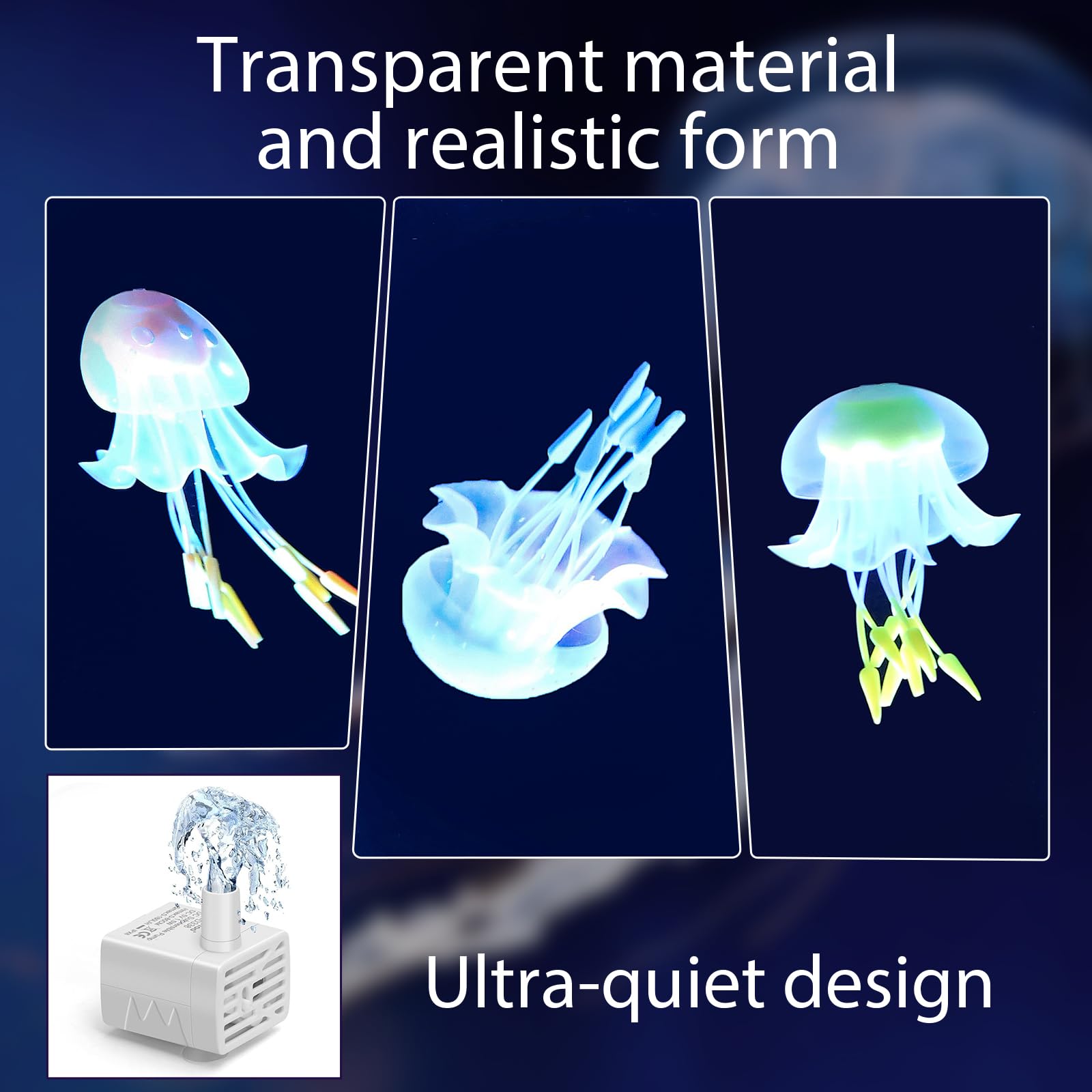 Edier Jellyfish Lamp  15 Inch Large Jellyfish Aquarium With Realistic Jellyfish & Noiseless Pump  Jelly Fish Light Lamp For Home Office Decor  Holiday Gift