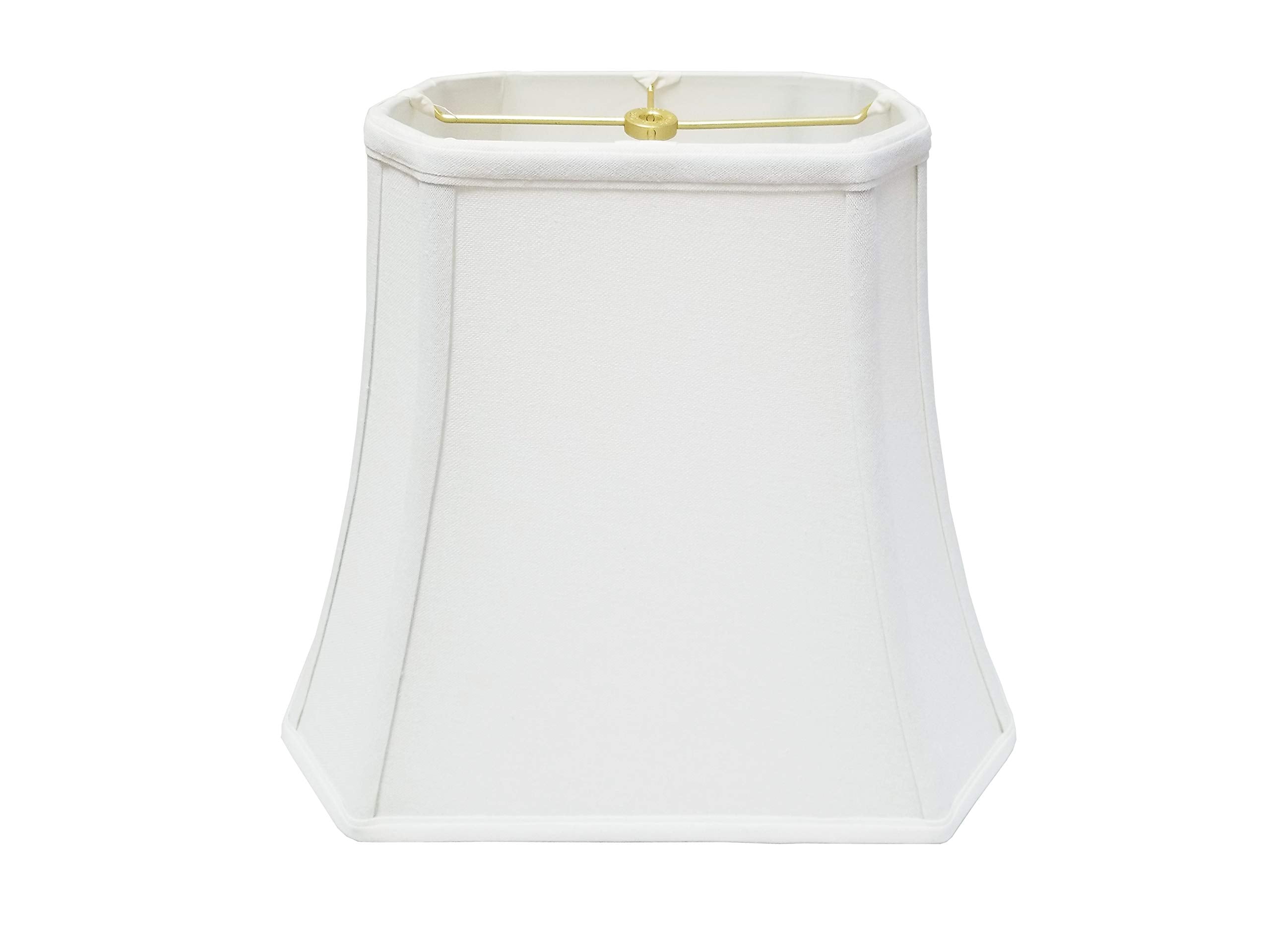 Royal Designs Rectangle Cut Corner Lamp Shade, Linen White, (7 x 9) x (10.25 x 16) x 12.25