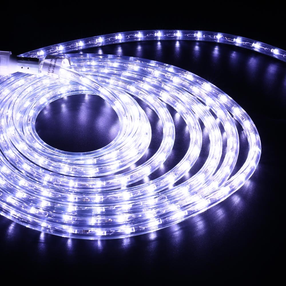 Brizled 18Ft Led Rope Lights, Cool White, Flexible Indoor Outdoor Decor, Etl Listed, Connectable For Holiday, Garden, Yard, And Patio