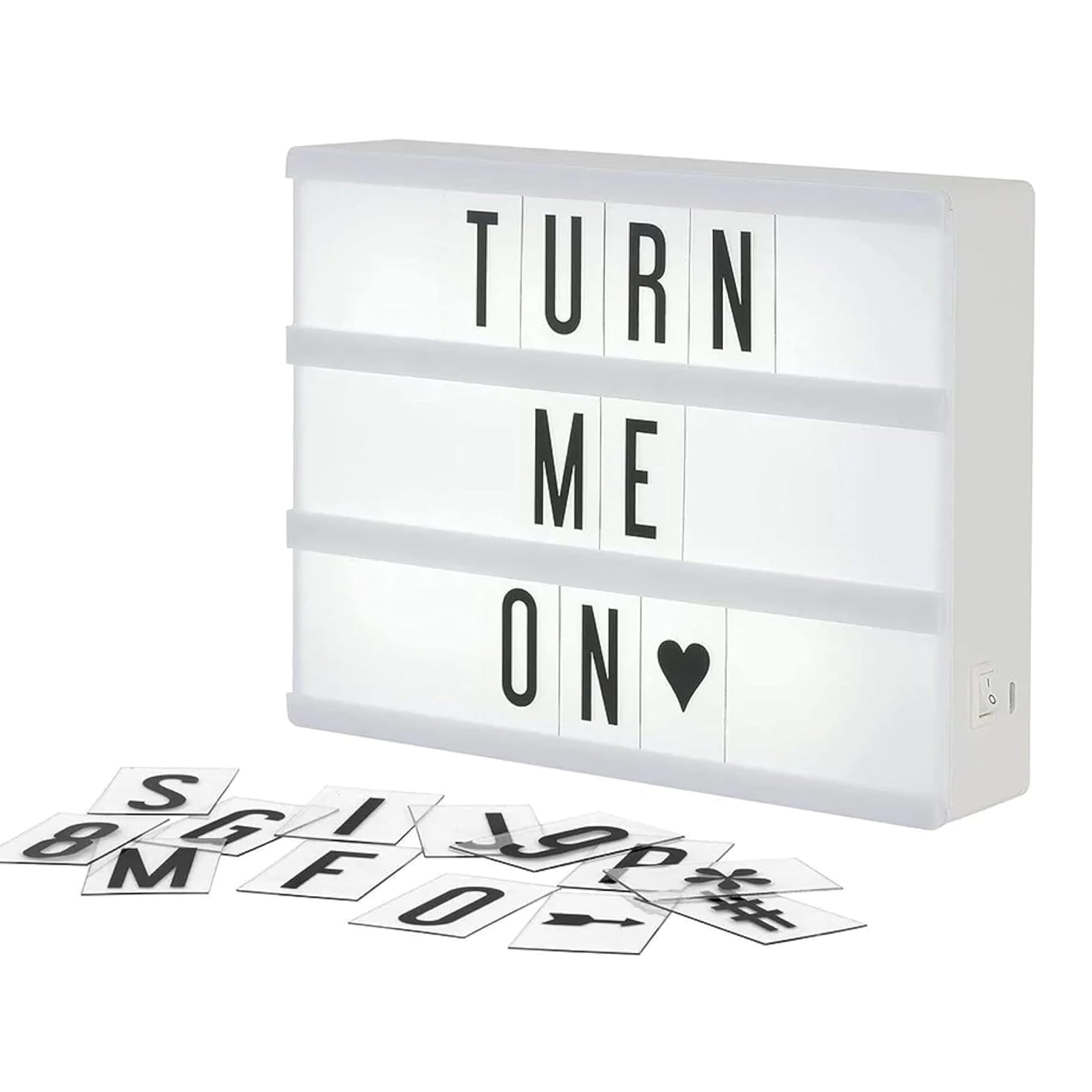 My Cinema Lightbox - 30x23cm Light Box with 100 Letters and Numbers - Personalised Light Box Sign