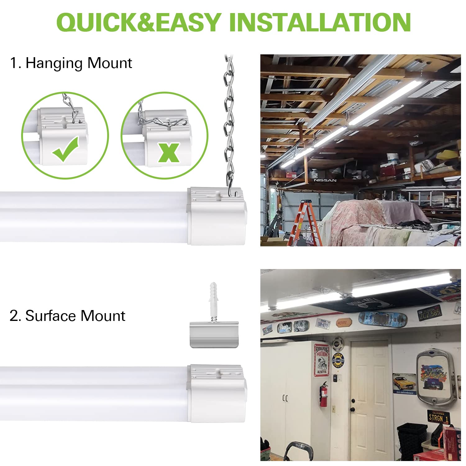 hykolity LED Shop Light 4FT 4400lm 42W Linkable Utility Light 5000K White Model HB-Q10-50