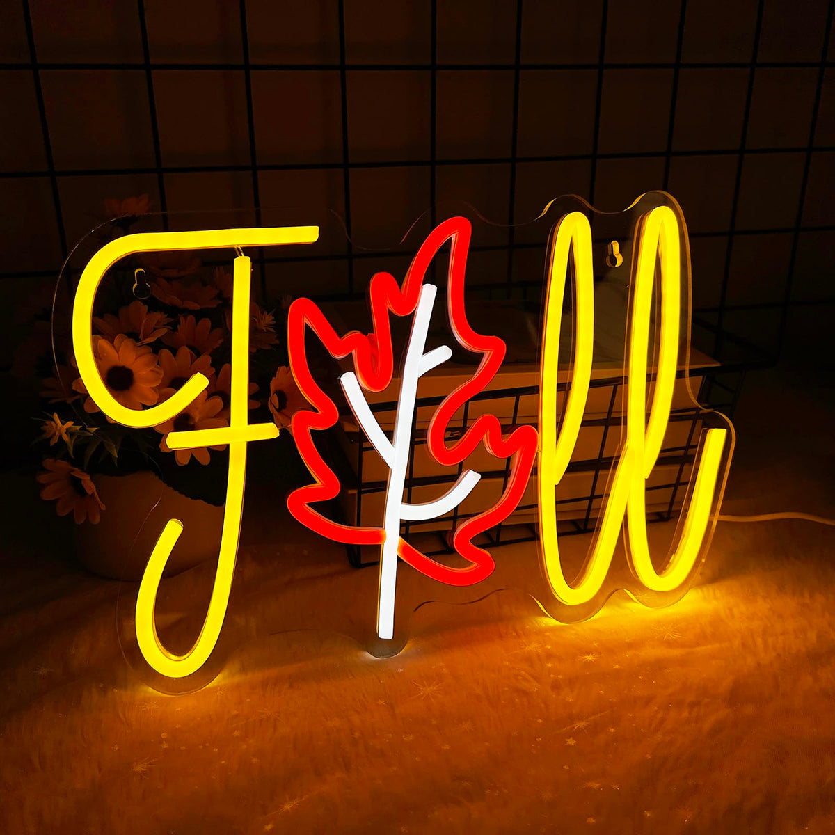 Neon Fall Thanksgiving Fall Neon Sign Dimmable Autumn Maple Leaf Led Neon Sign F ...