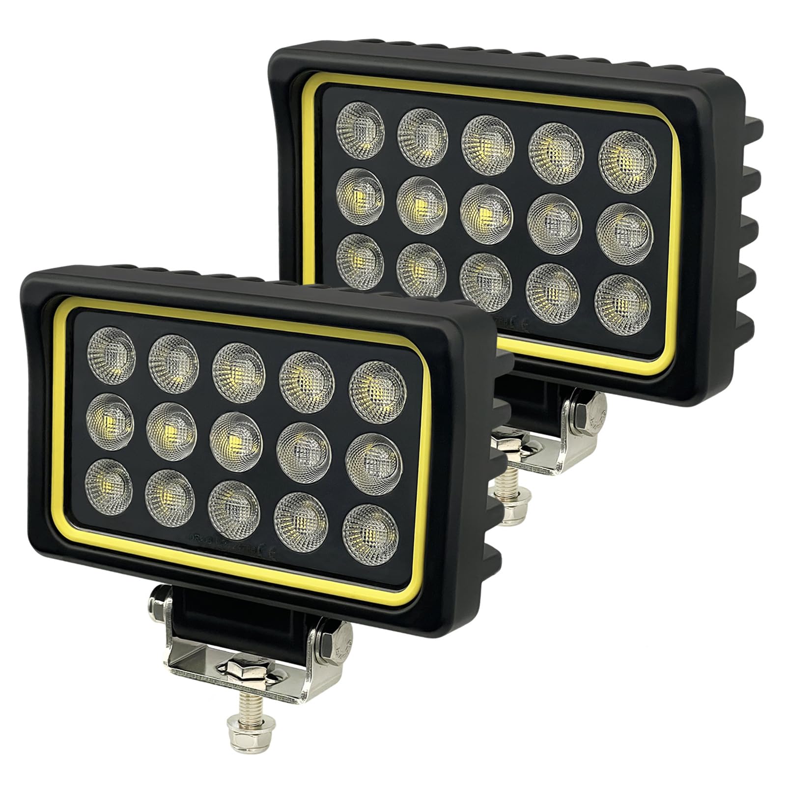 Lampzone 150W 6 Inch LED Tractor Work Lights, 2PCS 12000LM Construction Lights for Trucks, IP68 Waterproof Offroad Lighting Floo