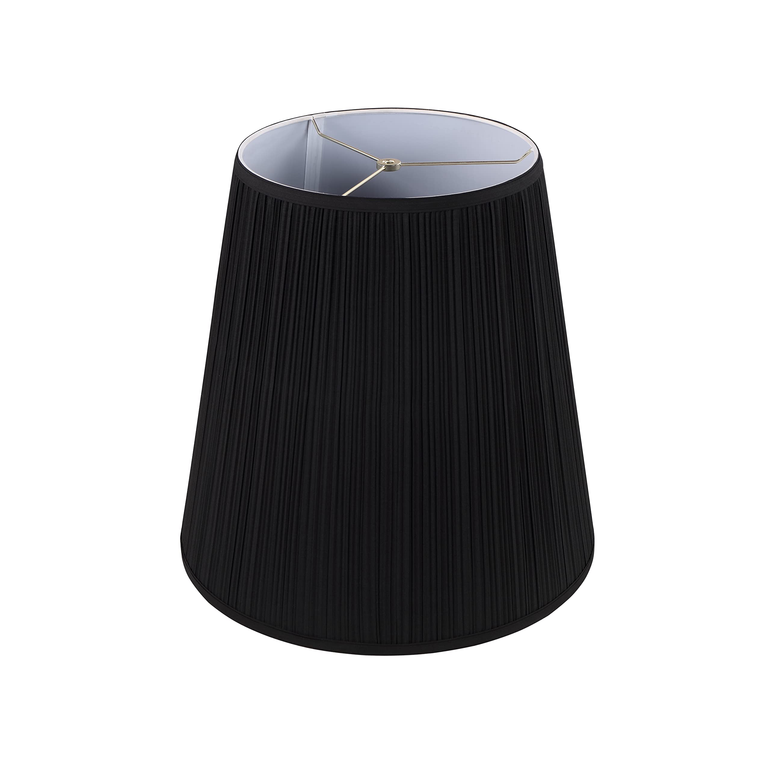 Aspen Creative 33143, Mushroom Pleated Traditional Spider Lamp Shade, Black, 12&quot; Top X 18&quot; Bottom X 18&quot; Slant