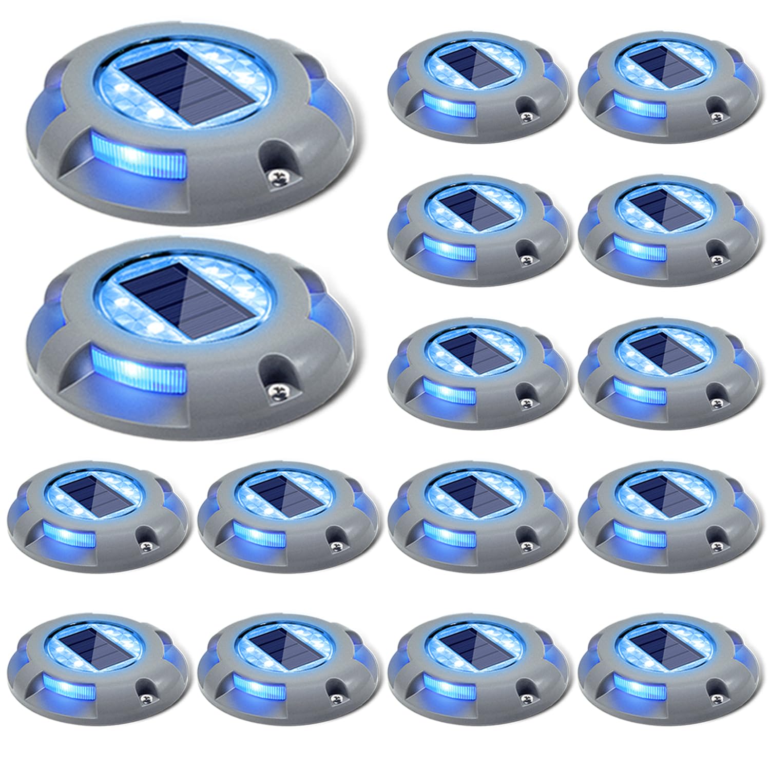 SIEDiNLAR Solar Deck Lights Driveway Dock Light LED Solar Powered Outdoor Waterproof Road Markers for Step Garden Sidewalk Stair