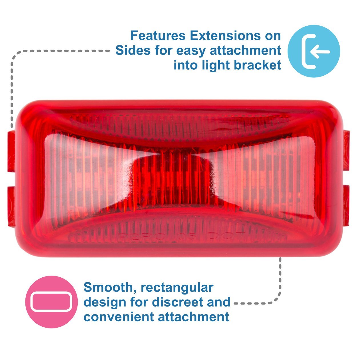 Lumitronics Rv Mini Thin Line 37 Series Sealed Led Marker/Clearance Light (Red)