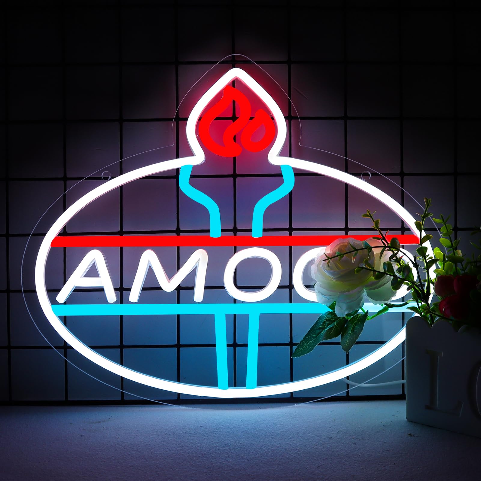 Wonderfullife Oil Logo Neon Sign For Garage Decor Led Signs For Man Cave Lube Store Or Gasoline Station Display Lighting 5V Usb Easy Hanging.