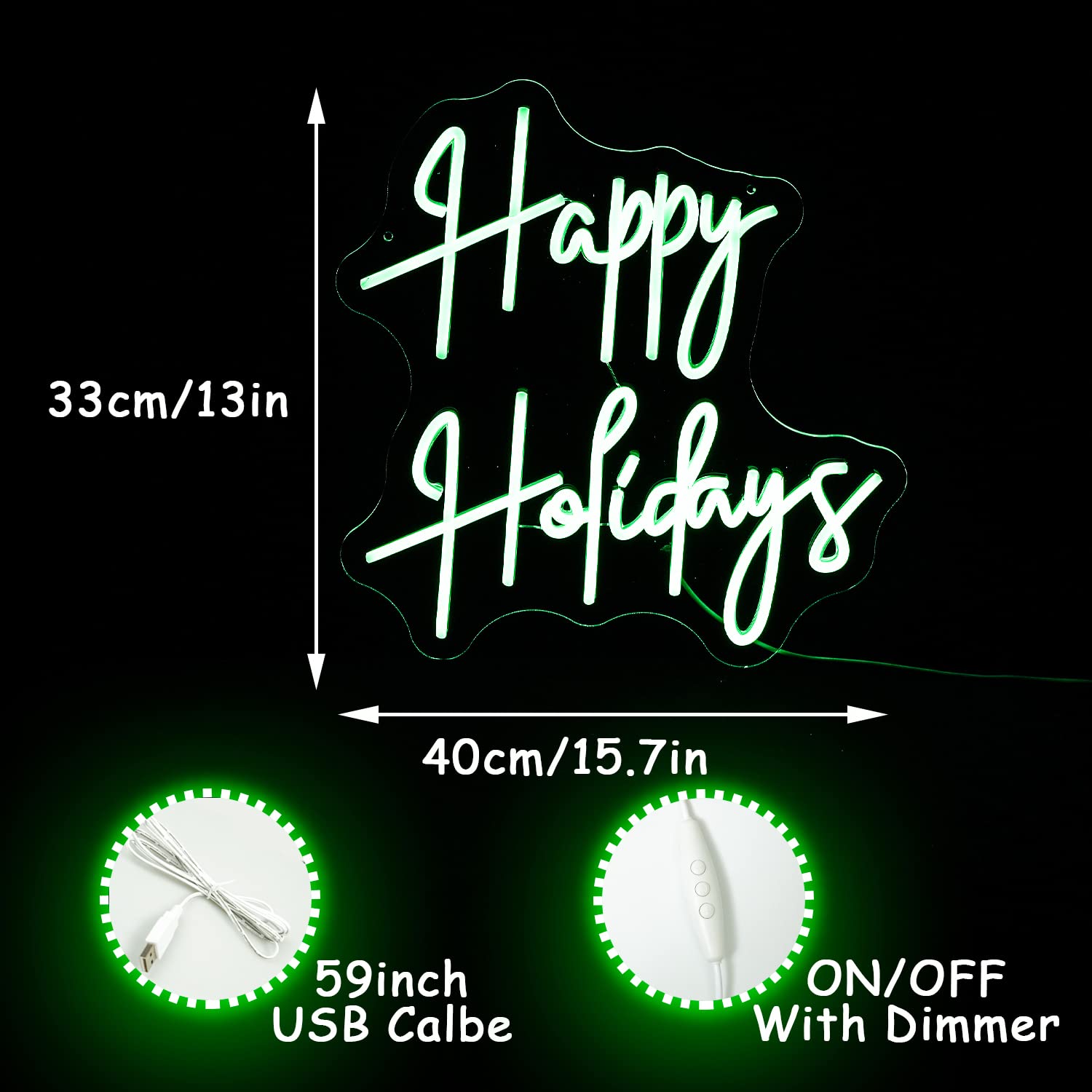 Happy New Year Neon Sign Warm New Years Eve Party LED Lights Letter Neon Signs for Wall Decor Dimmable Light up Signs for Home,