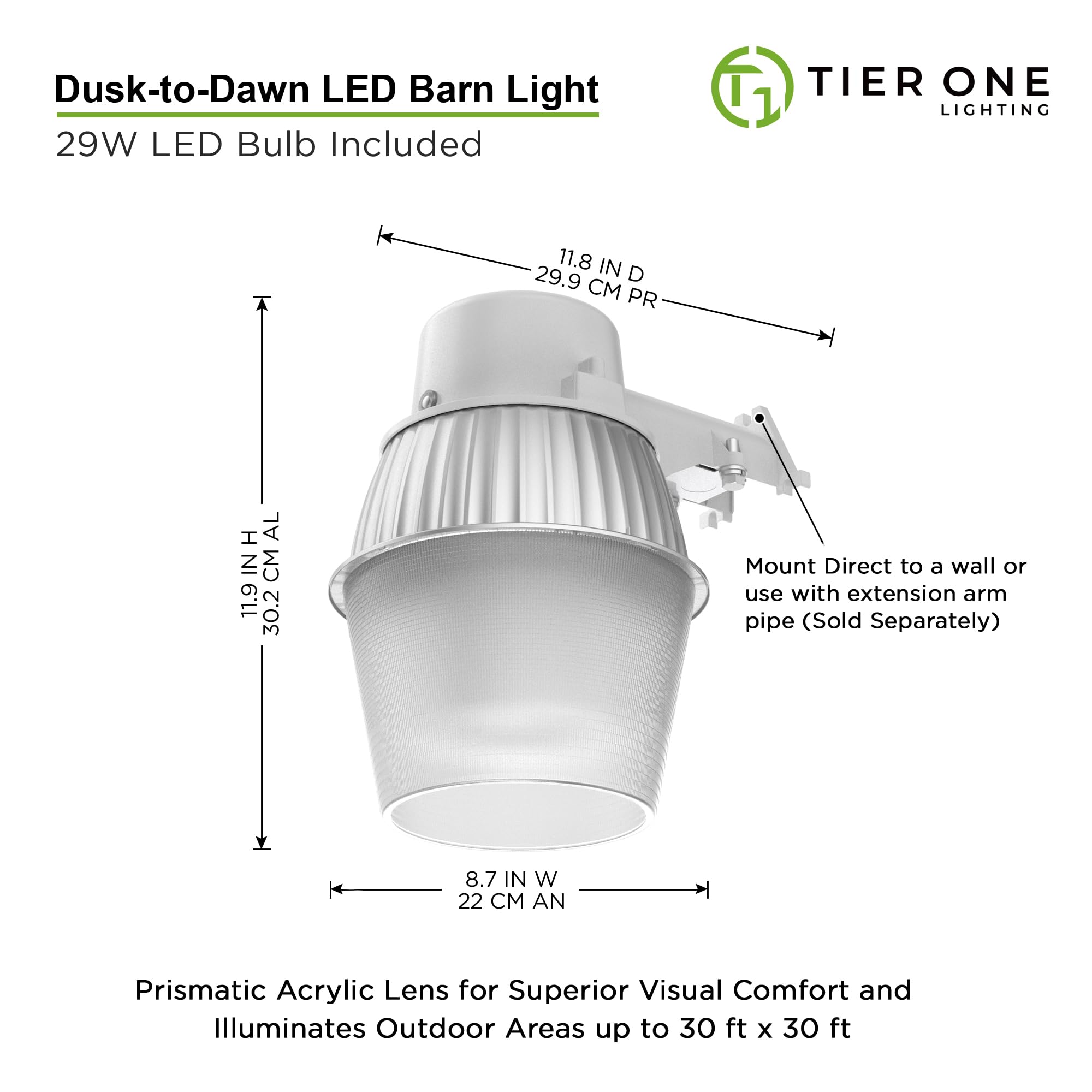250W Equivalent Barn Light With 29W Led Bulb Outdoor Dusk To Dawn Area And Flood Light With Photocell Ul Listed Led Security Lig