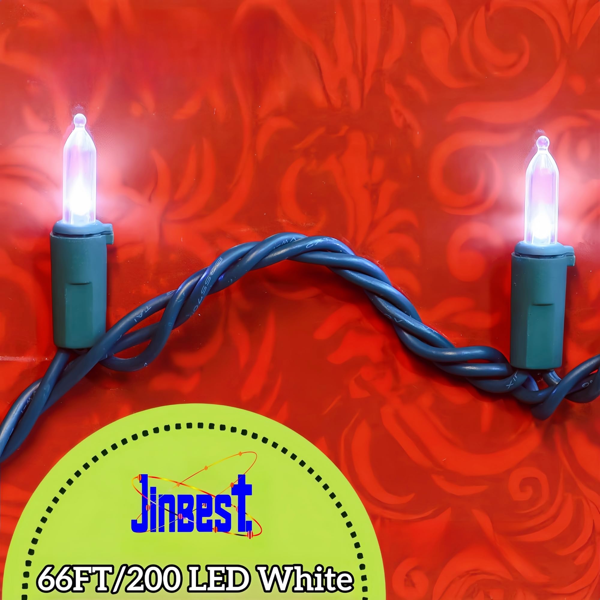 200 Led Cool White Christmas Lights, Ul Certified And Commercial Green Wire String Lights 66Ft, For Indoor And Outdoor Winter, W