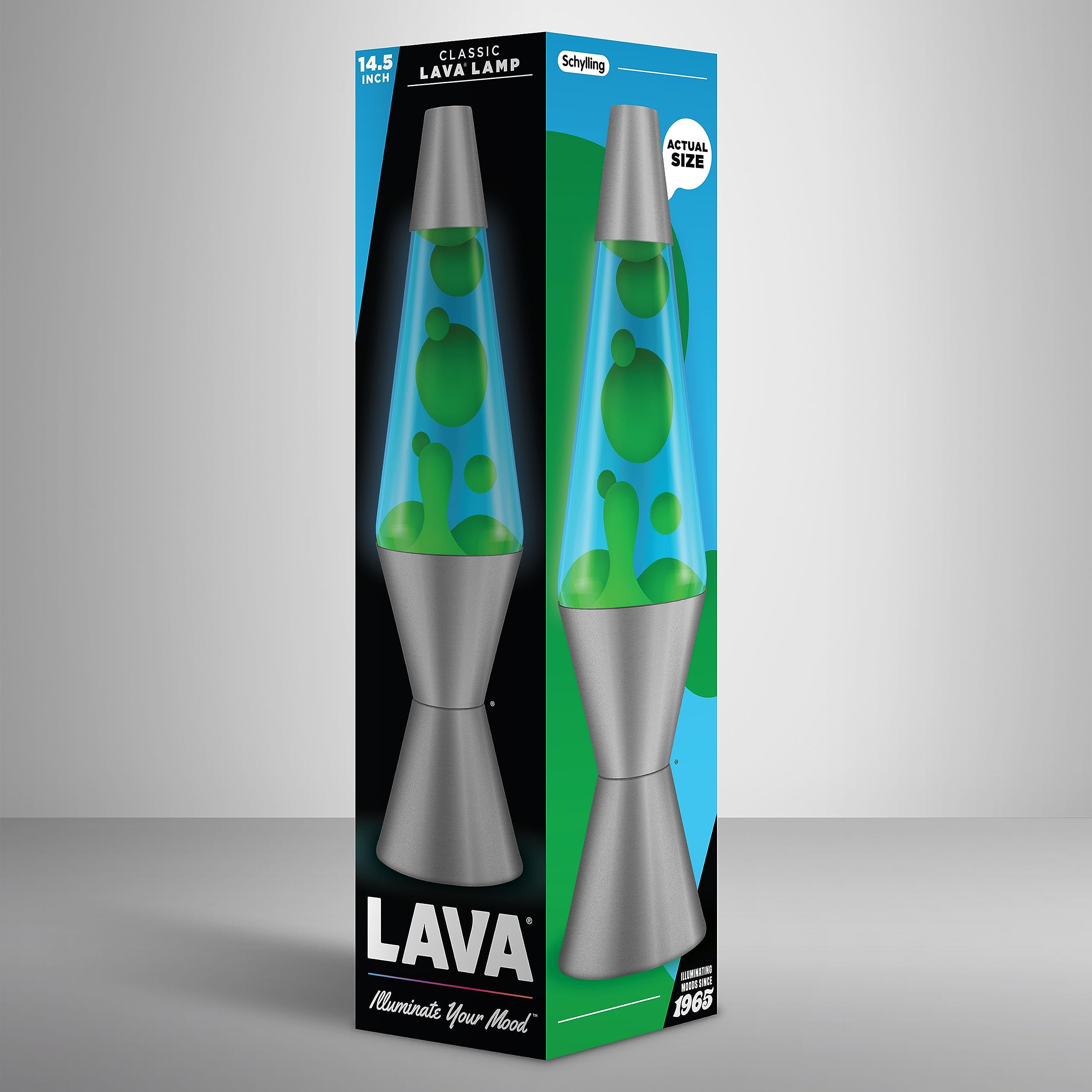Lava® Lamp - 14.5" Original Motion Light - Yellow/Green Wax & Blue Liquid - Model 26340400US - Deep Ocean Design