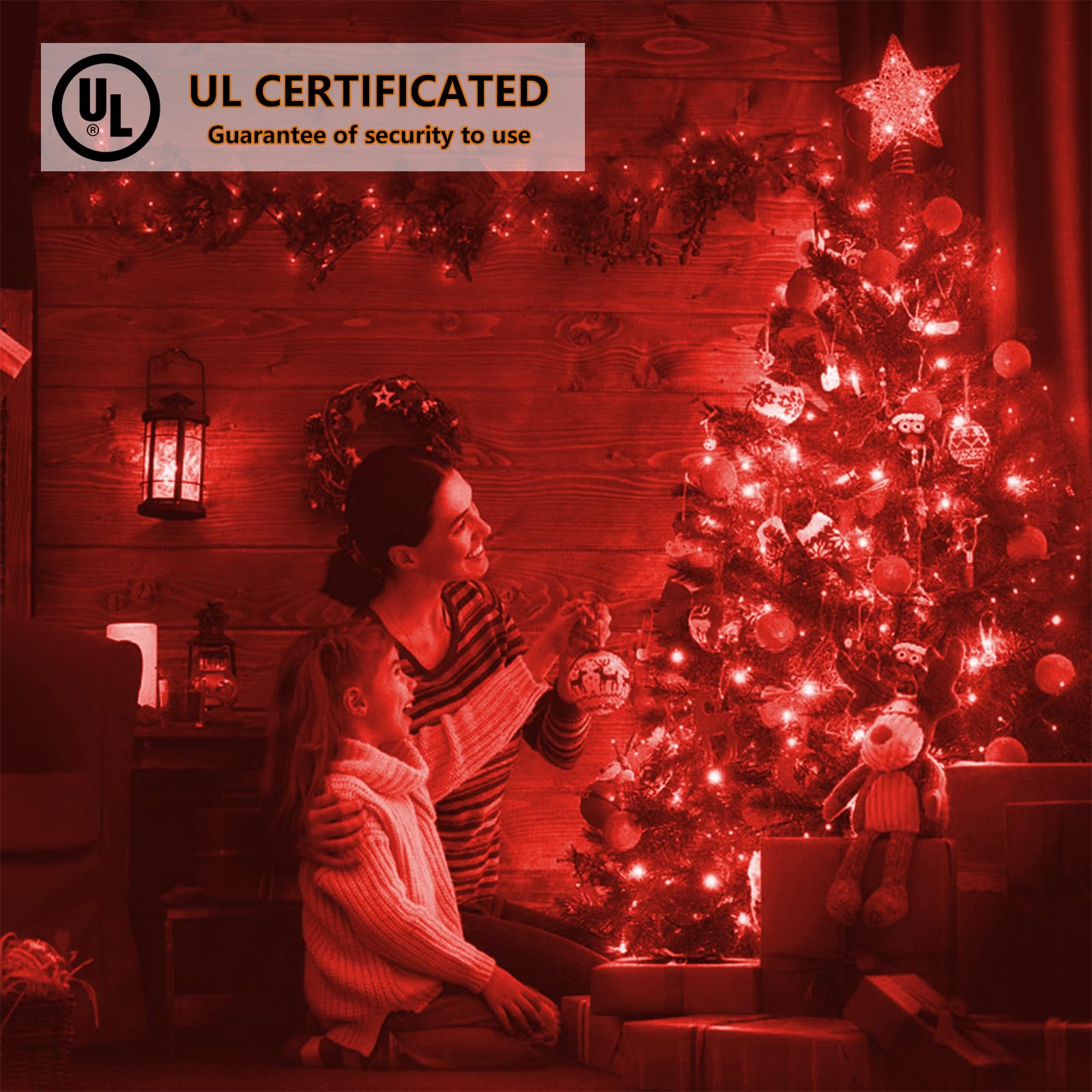 Wominoy 25Ft 50 Counts Red Led Christmas Lights - Commercial Grade Red Christmas Lights Outdoor Waterproof, Red Led Lights 5Mm W