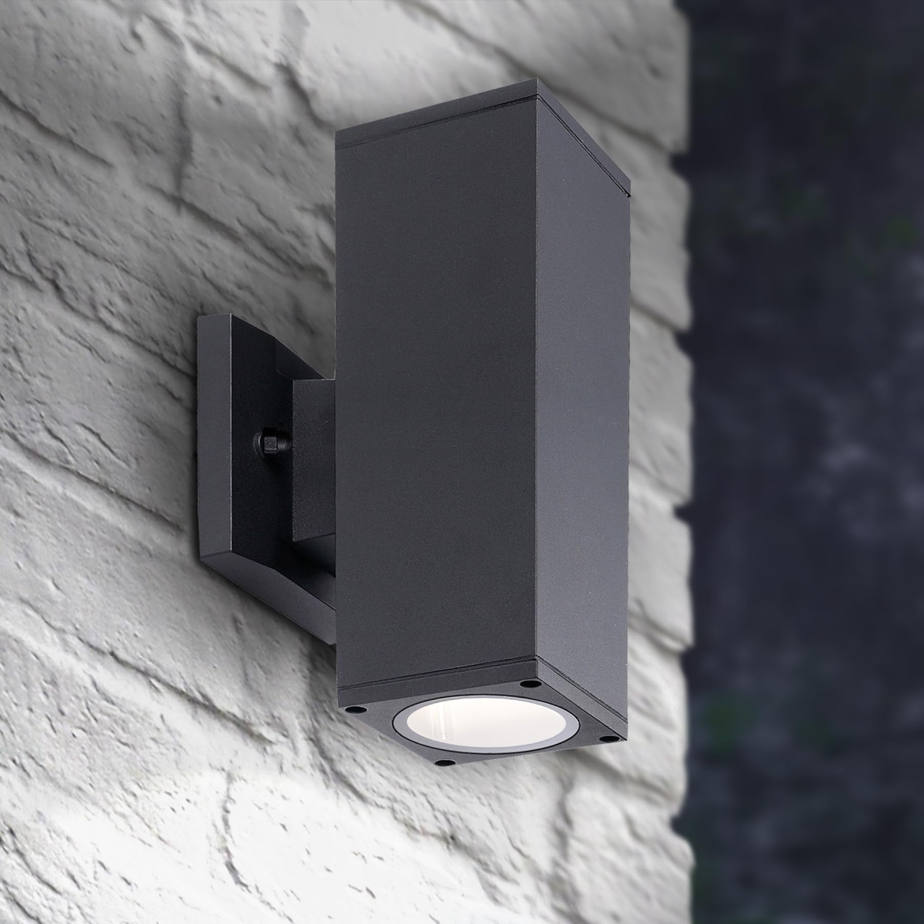 ASD 2-Way Square Wall Light Fixture | Waterproof | 120W E26 Socket | Black | Model A-OCLS-2I-2660-BK