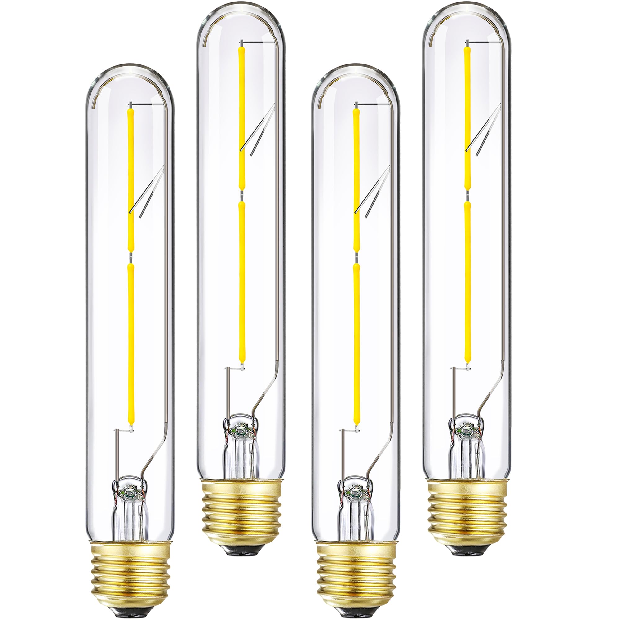 Leools T10 LED Bulb 4W Dimmable E26 Glass 4000K Daylight 40W Equivalent 400lm for Pendant and Desk Lamp, 4Pcs