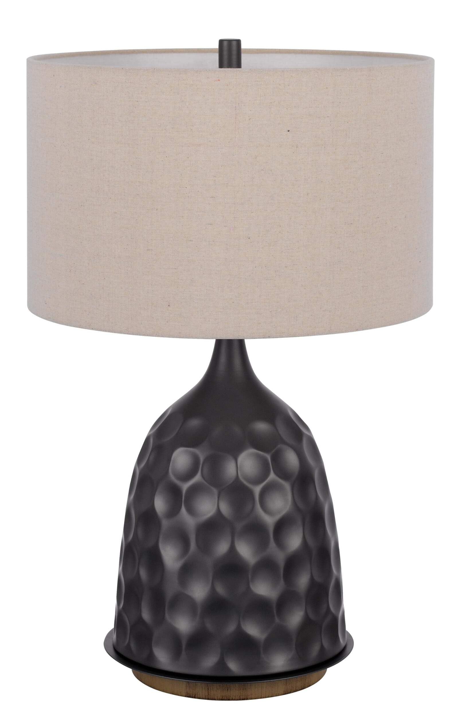 Homeroots Metal Table Lamp, 29 In. With Drum Shade, Gray & Brown, Model 524739