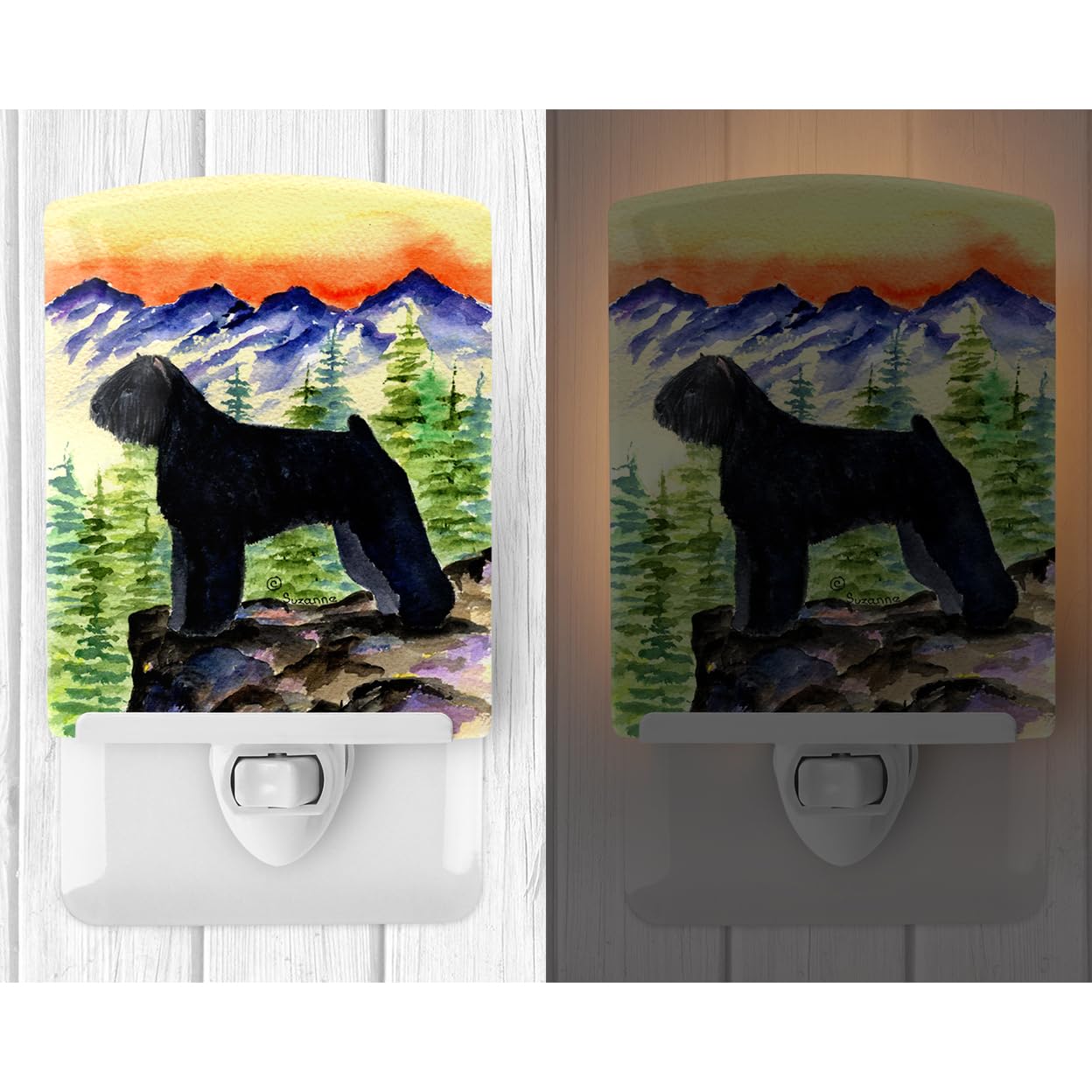 Carolines Treasures Ceramic Night Light, Bouvier des Flandres, UL-Certified, 6x4x3 inches, Model SS8286CNL, Multicolor