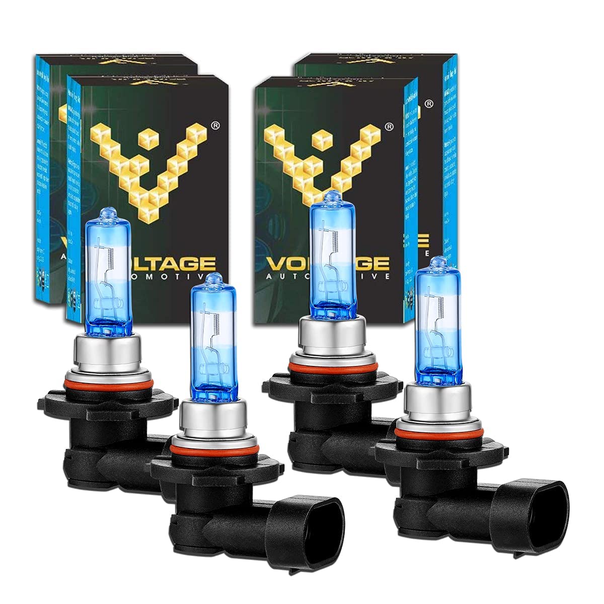 Voltage Automotive 9005 Hb3 Headlight Bulb Night Eagle 40 Percent Brighter Professional Upgrade (4 Pack) - Replacement For High Beam Low Beam Fog Lights