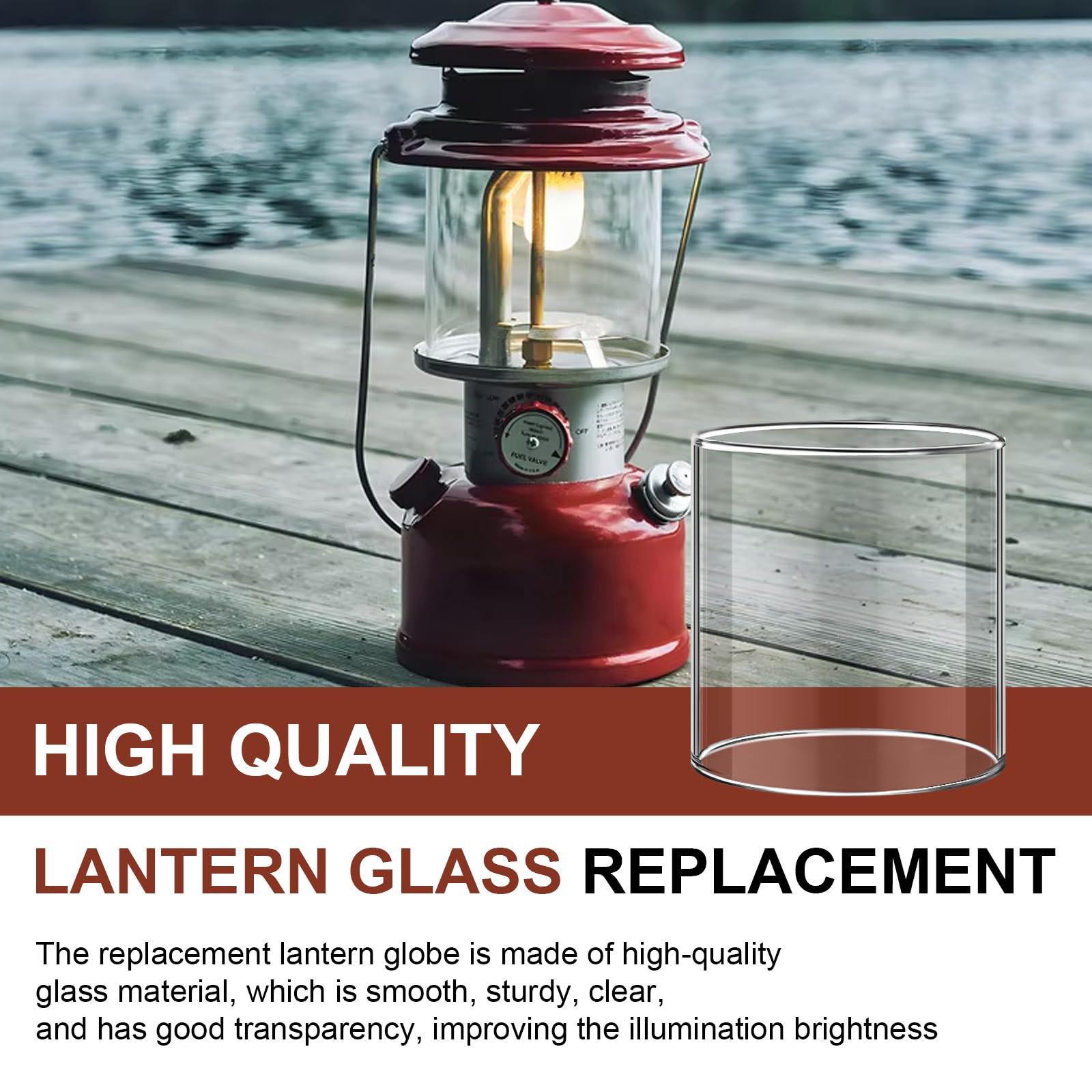 Batator Glass Globe Replacement for Coleman 288 Lanterns - Large, White, Crack Resistant, Ideal for Camping & Emergency Use