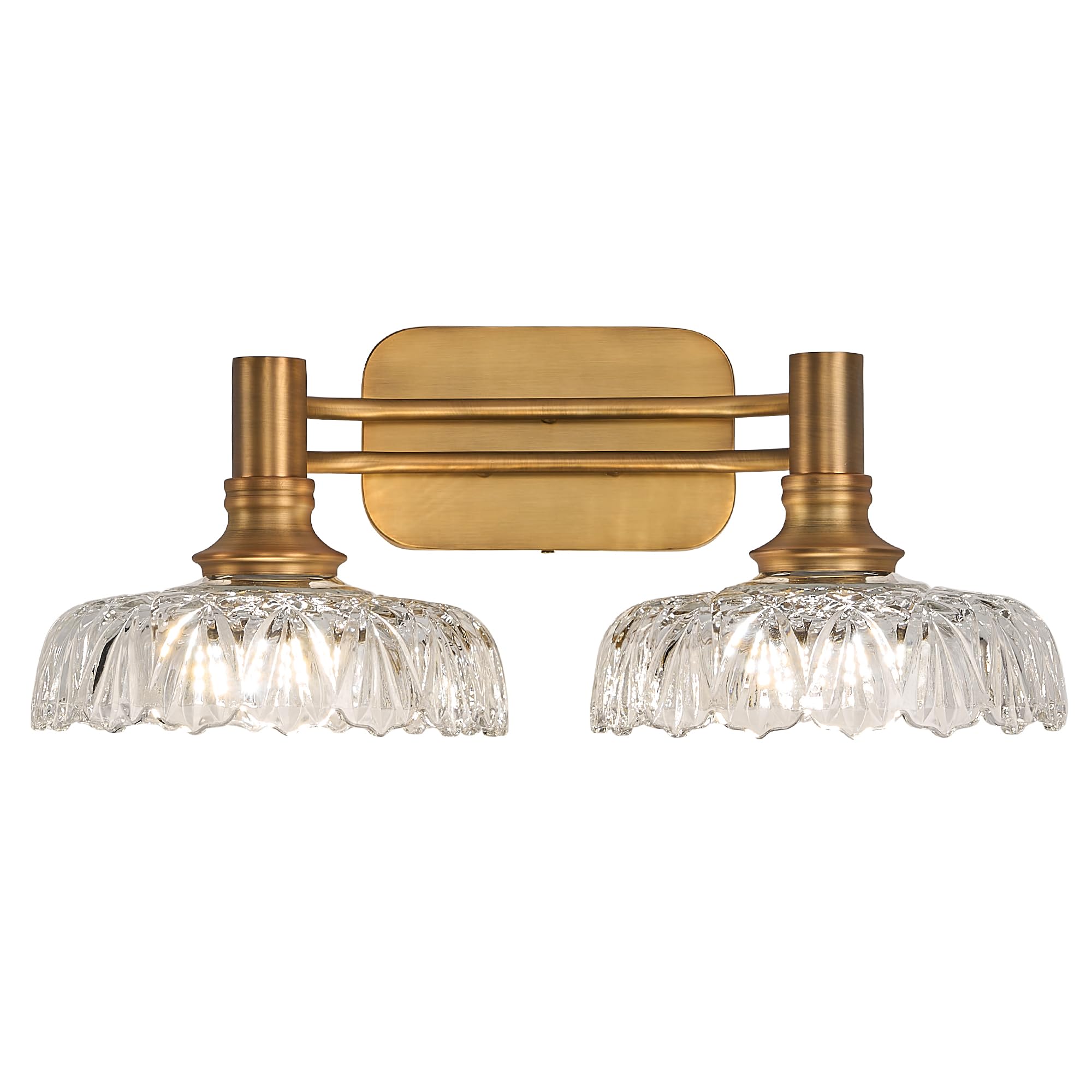 ZILANL Vintage Wall Sconces 2-Light Bathroom Light Fixtures Brass Vanity Light Over Mirror for Bathroom Bedroom Hallway Farmhouse Vintage Lights