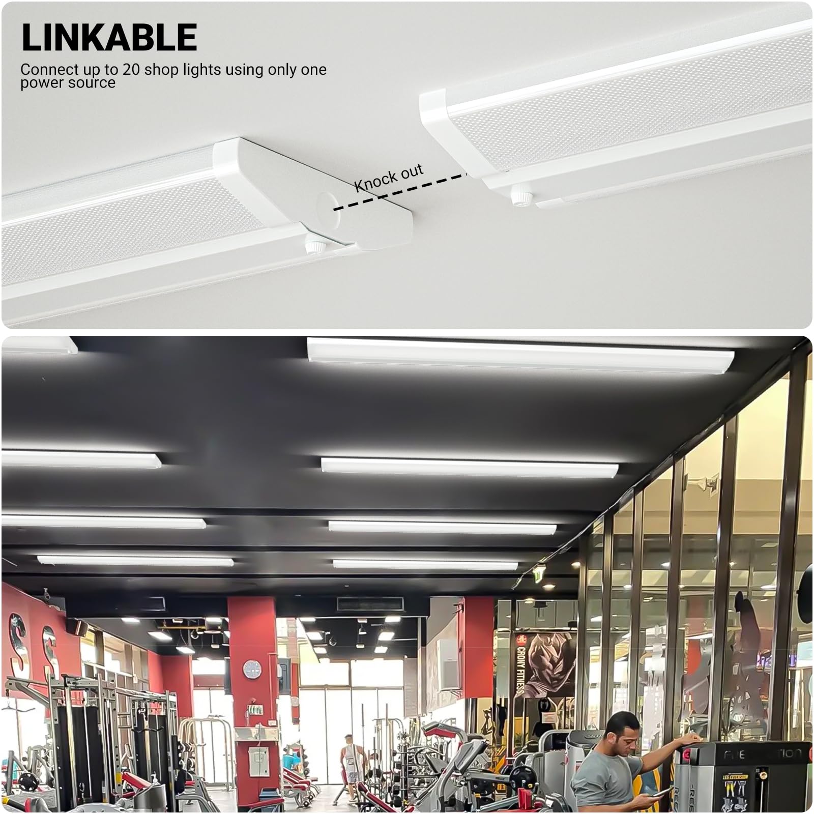 Antlux 4Ft Led Shop Lights, Ultra Thin 4 Foot Wraparound Light, 50W, 5600Lm, 5000K, No Glare, Crystal Wrap Around Office Light,