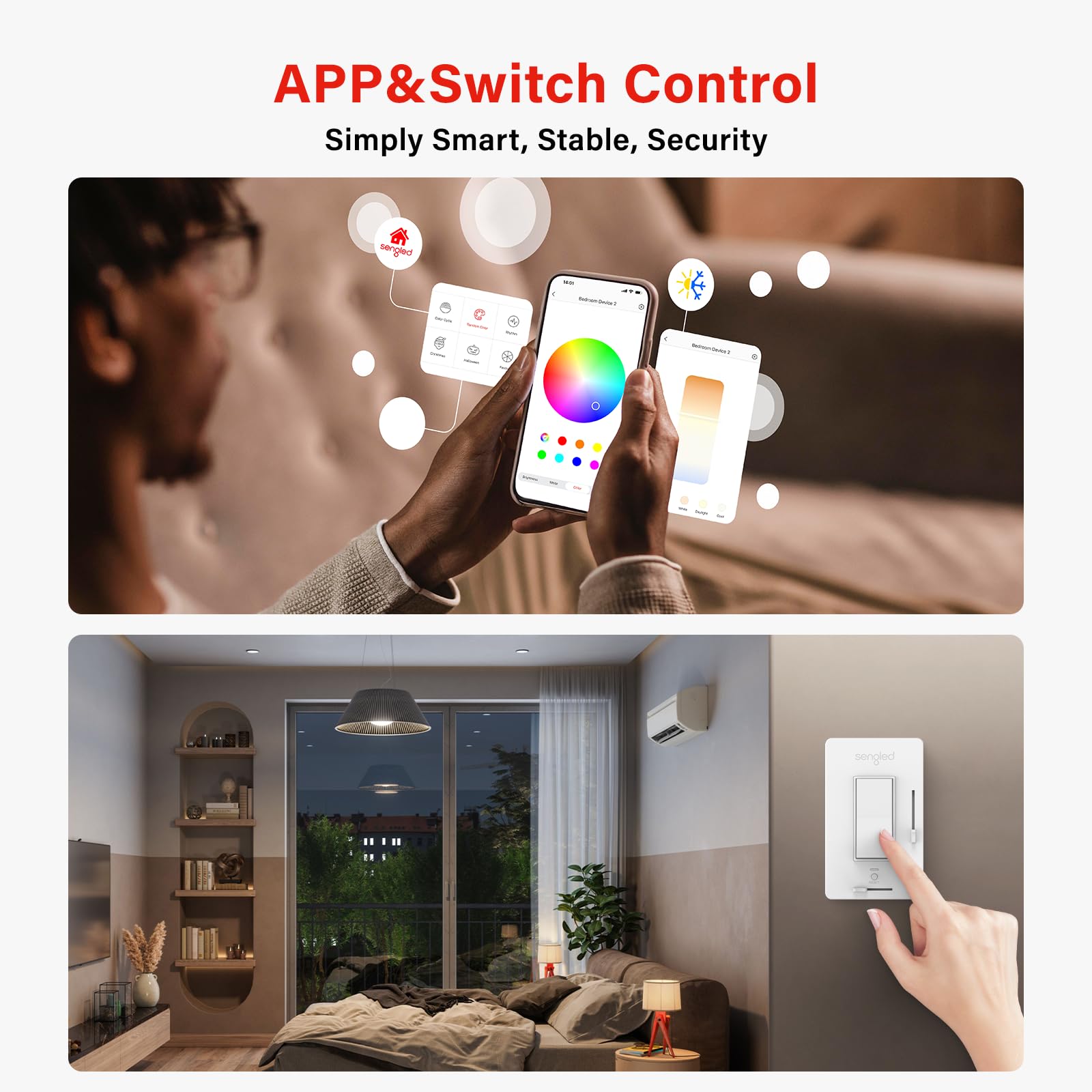 Sengled Dual Mode Smart Light Bulbs With Remote And App Control, Tunable White Light Bulb 60W, Group Control, Timer, Sunrise And