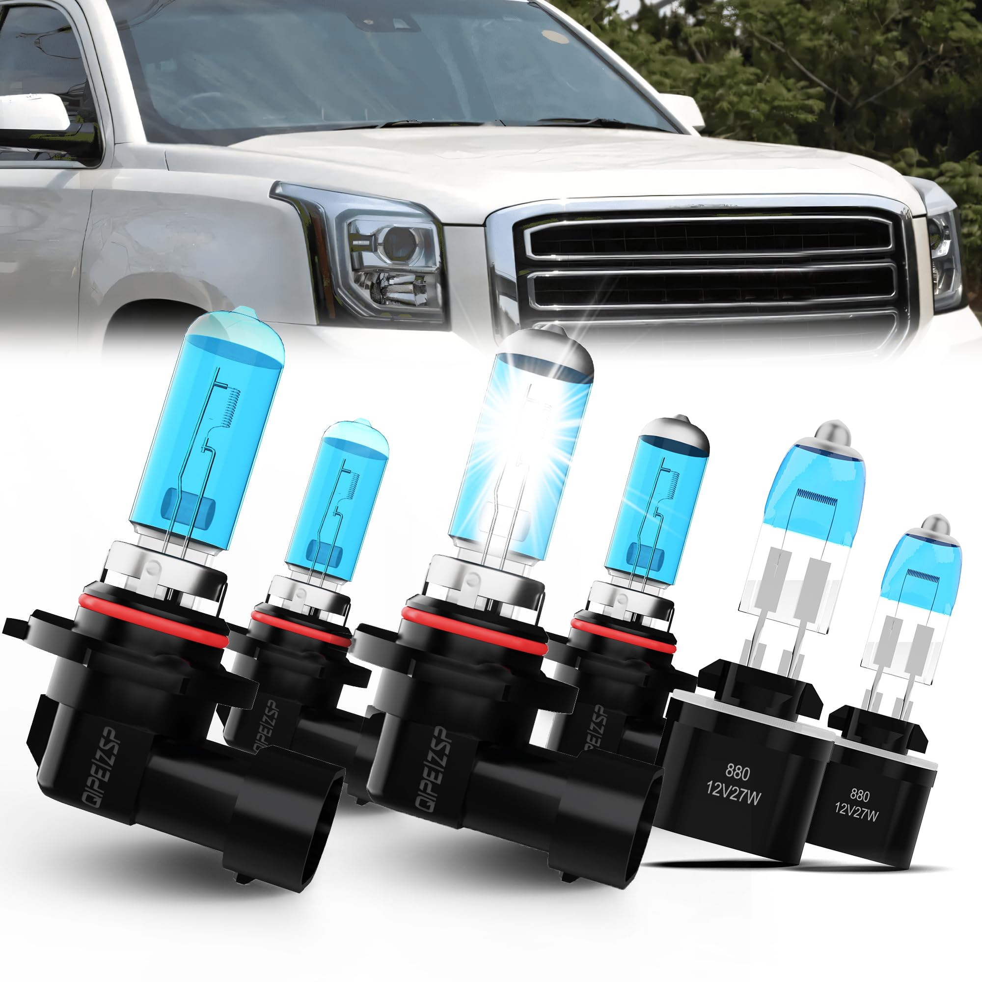 QIPEIZSP compatible with GMC Yukon XL 1500 2500 (2000 2001 2002 2003 2004 2005 2006) Lights headlight bulbs, 9005/hb3/h10 High B
