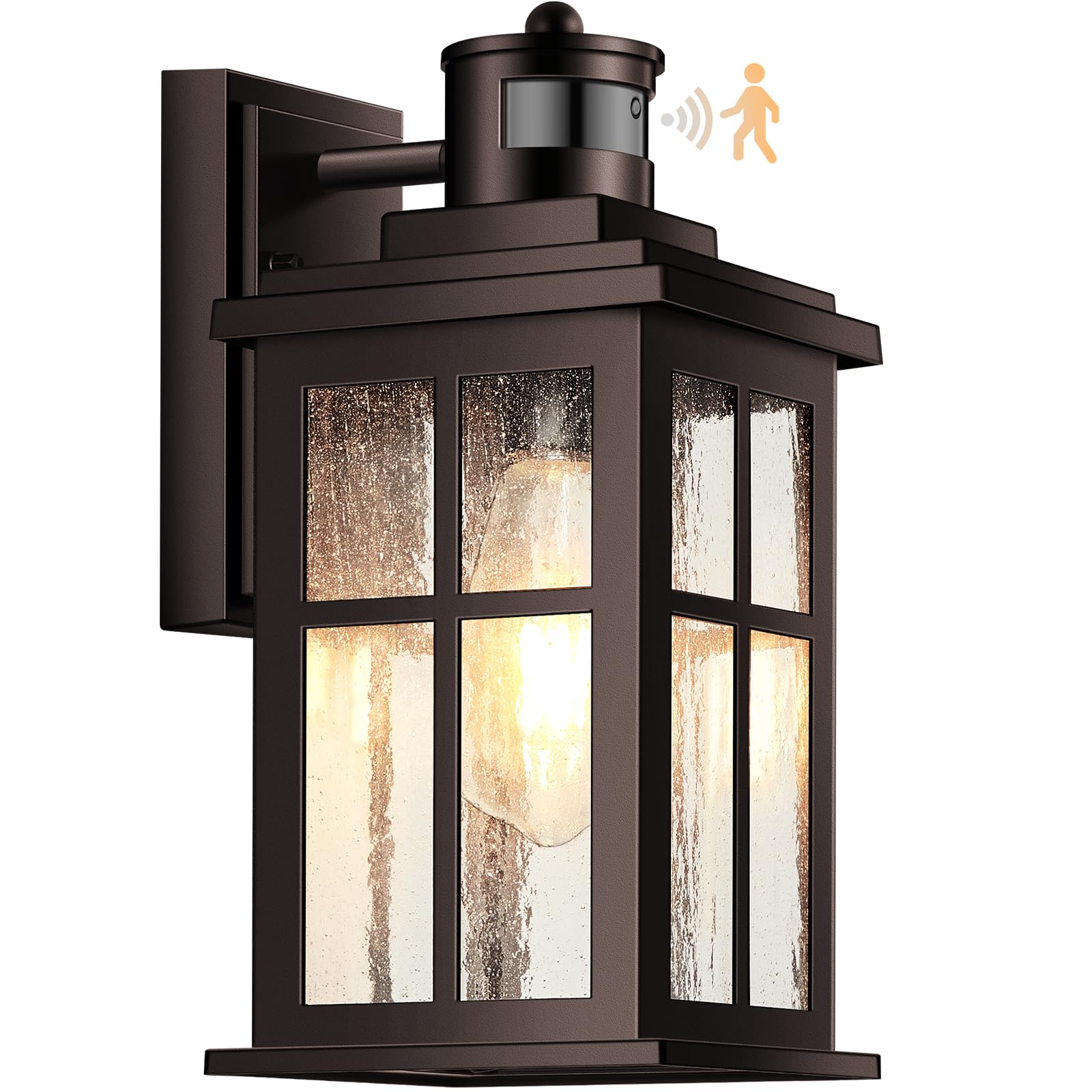 VIANIS Brown Motion Sensor Exterior Lighting Fixtures, Oil Rubbed Bronze Outdoor Garage Lights Wall Mount Sconce, Outdoor Wall L