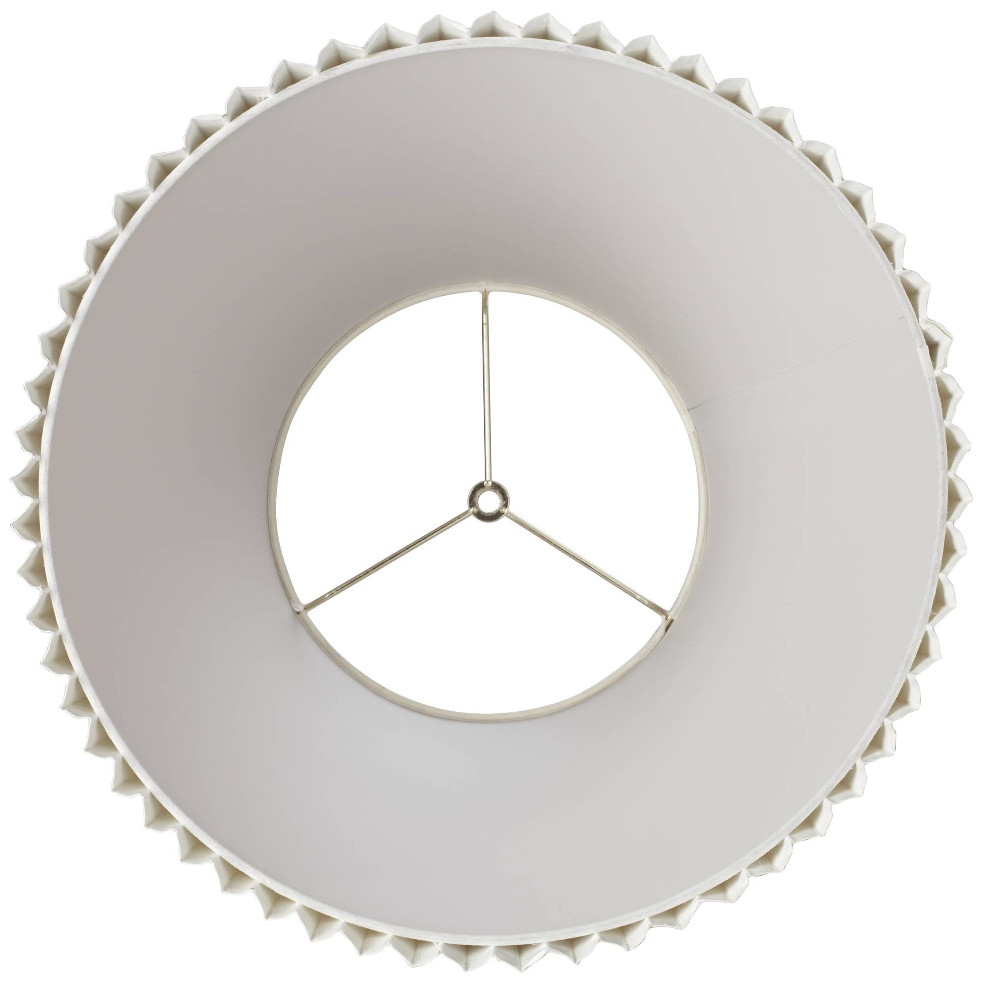 10&quot; Top X 17&quot; Bottom X 14 1/2&quot; High X 14 3/4&quot; Slant Lamp Shade Replacement Large Ivory White Bell Round Traditional Pleated Spider Harp Finial - Springcrest