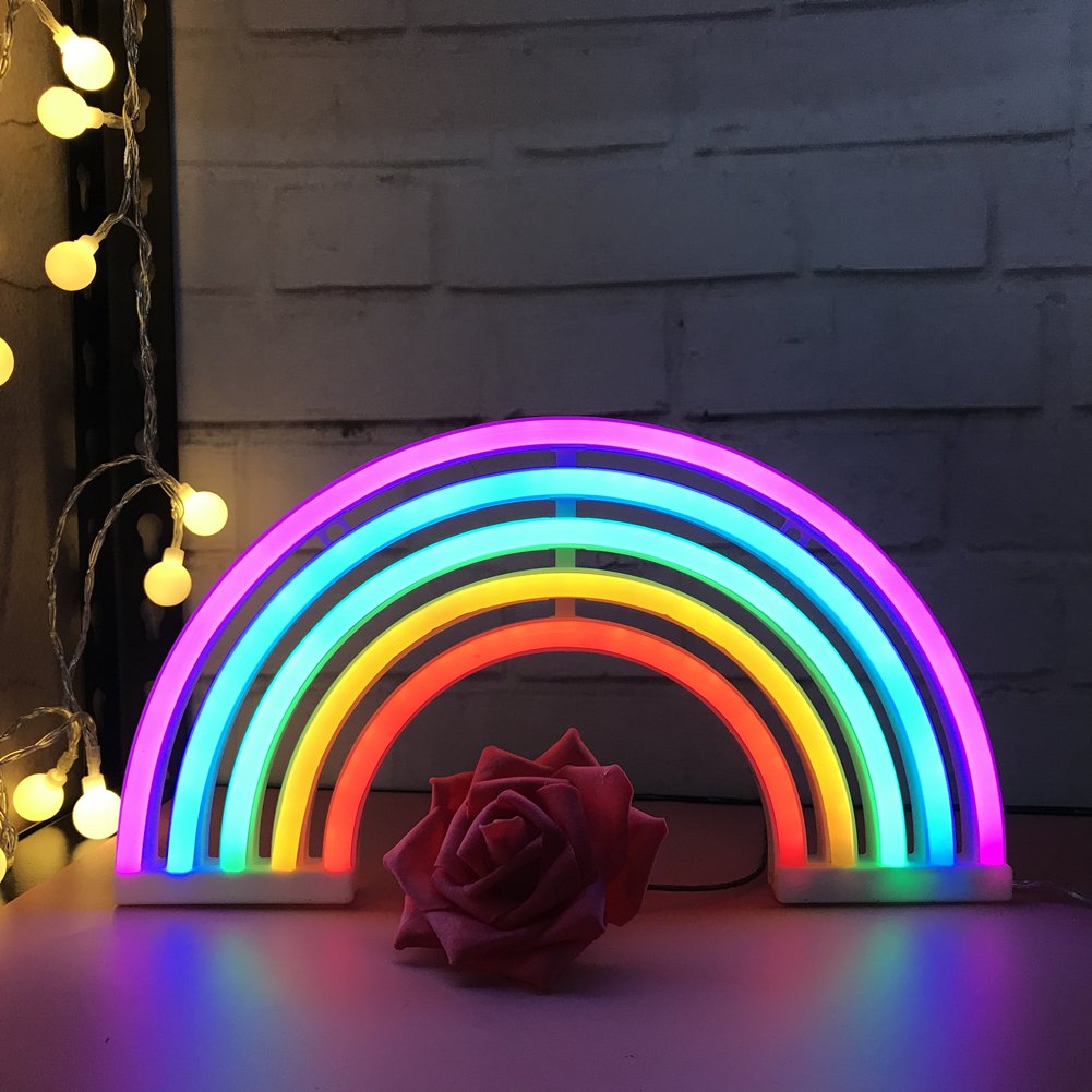Nordstylee Neon Rainbow Light Sign - Led Night Decor For Kids, Parties, Christmas, Weddings