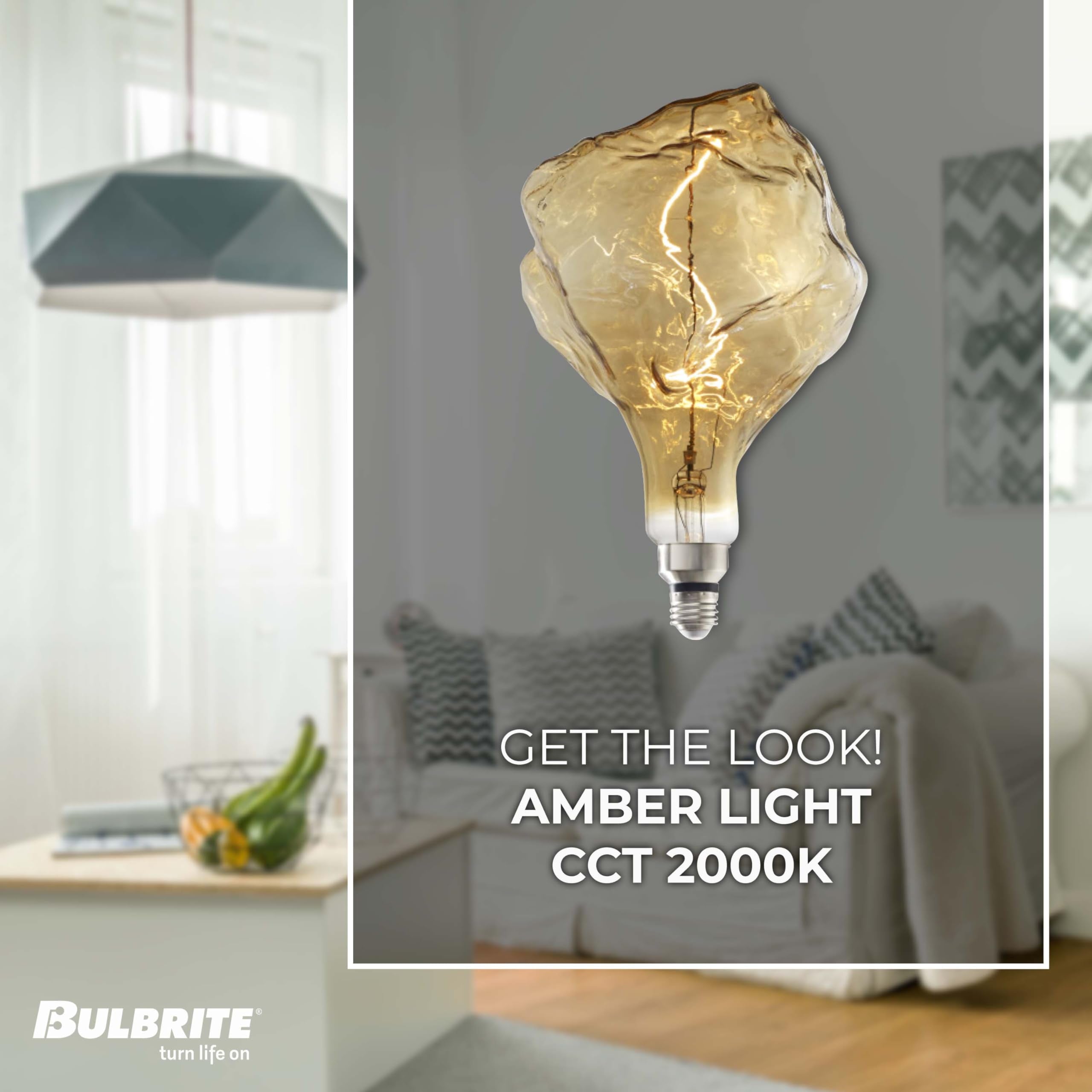Bulbrite LED Grand Oversized Edison Bulb, 60W Equivalent, Antique Glass, Medium Base (E26), 2000K, Model 776316, 1 Count