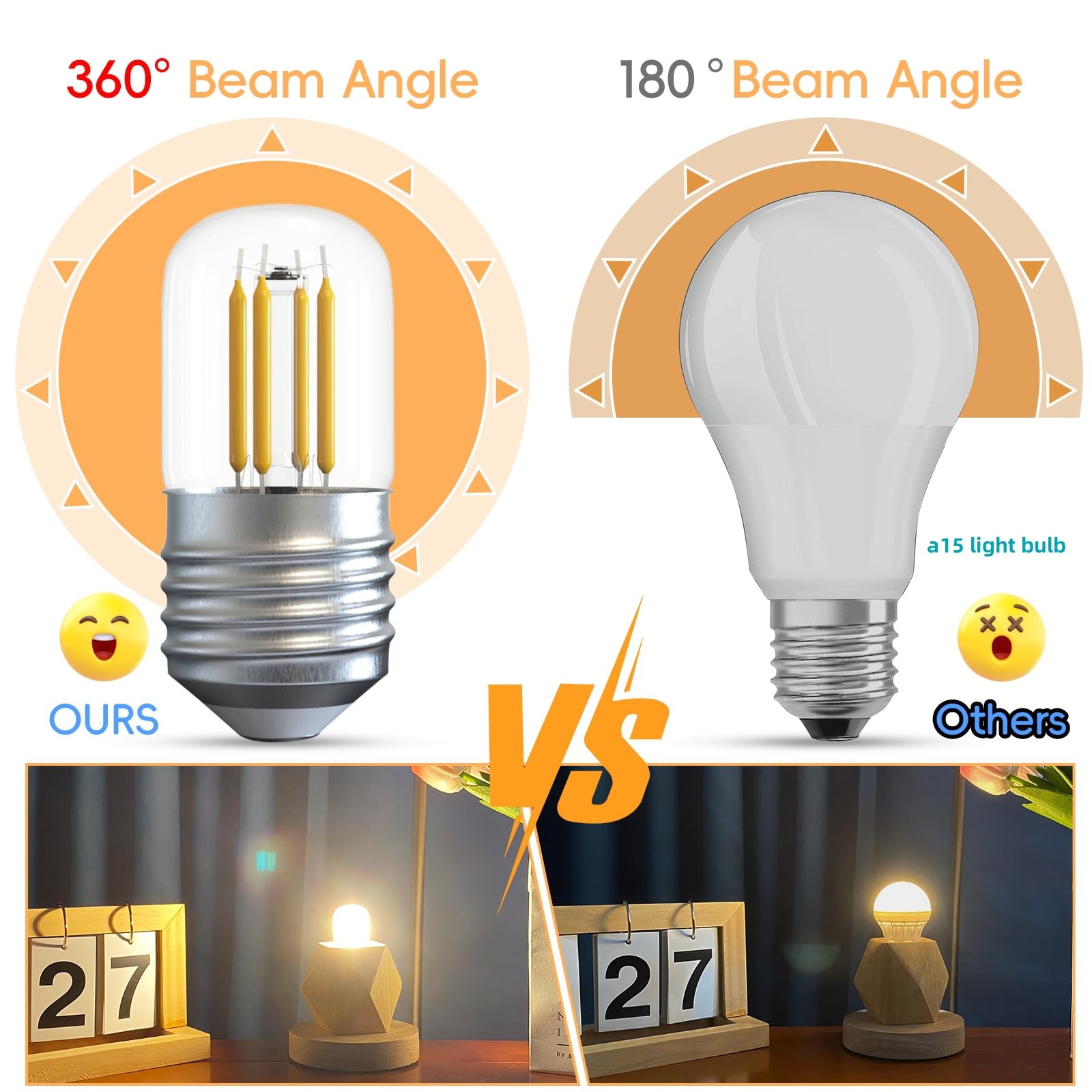 Jensense Led Refrigerator Light Bulb 40W Equivalent Fridge Light Bulb Kei D34L Refrigerator Bulb 5304511738 4W Appliance Bulb E2