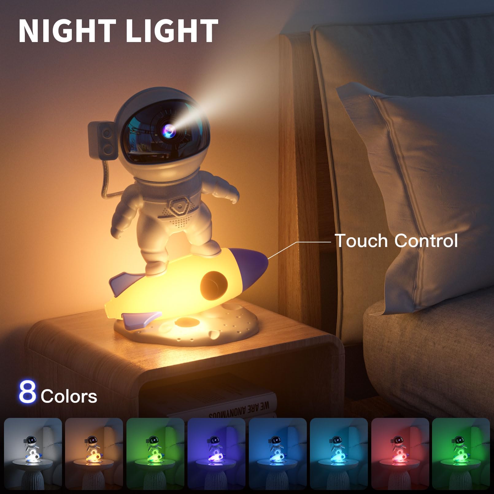 Chiclew 4K Astronaut Galaxy Projector, 360° Star Projector For Kids, Milky White Night Light