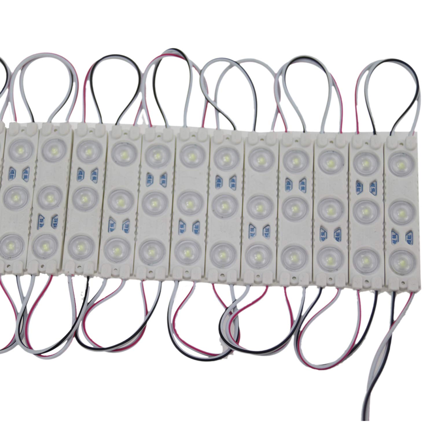 REXTiN Super Bright 3LED Module - 200pcs Green Waterproof Light for Signage, PVC, Adhesive Backside