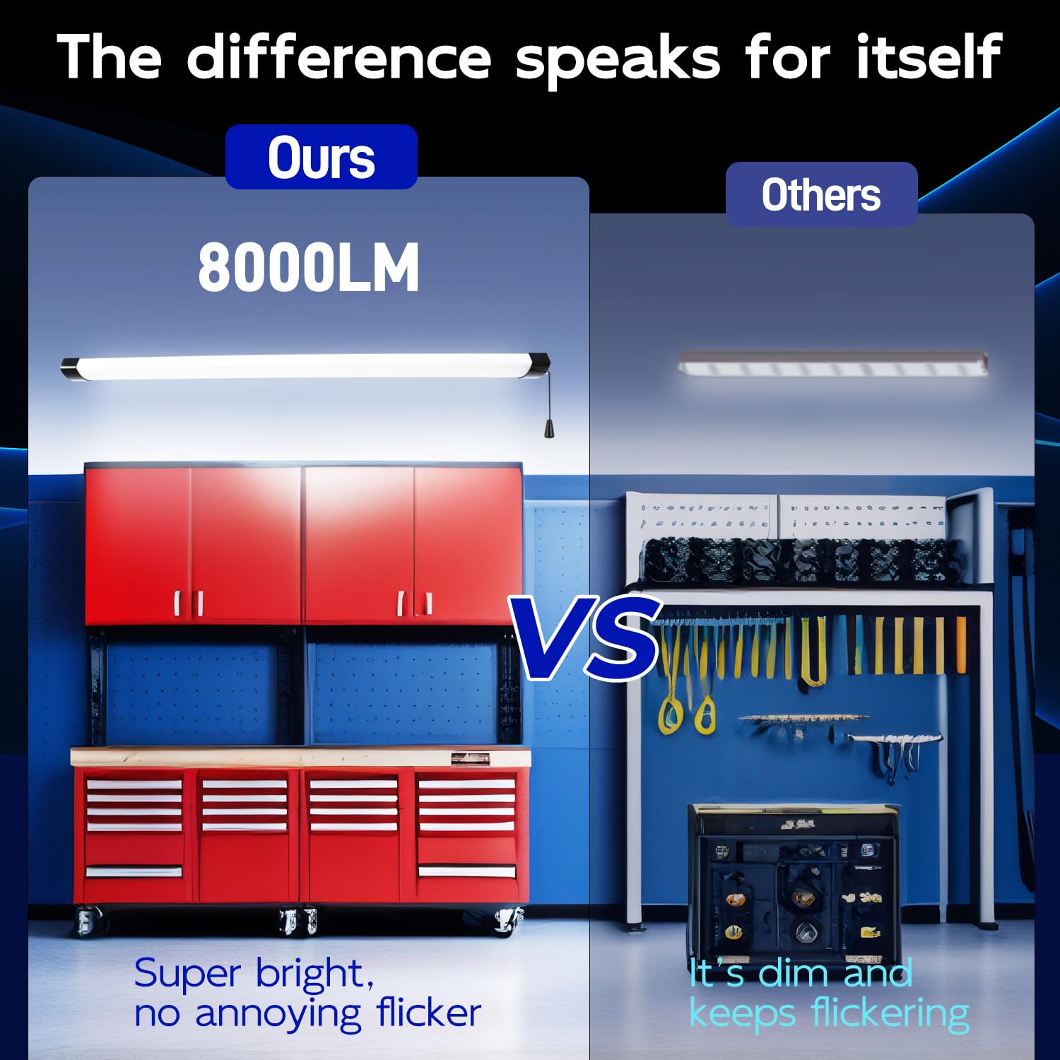 hykolity LED Shop Light 4FT 70W 8000lm 5000K Black Metal Linkable 2 Pack Model HBSP-YHZS-B5000