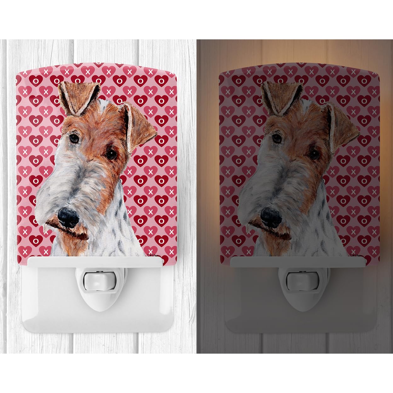 Carolines Treasures Ceramic Night Light, Wire Fox Terrier Design, UL-Certified, 6x4x3 inches, Multicolor, Model SC9700CNL