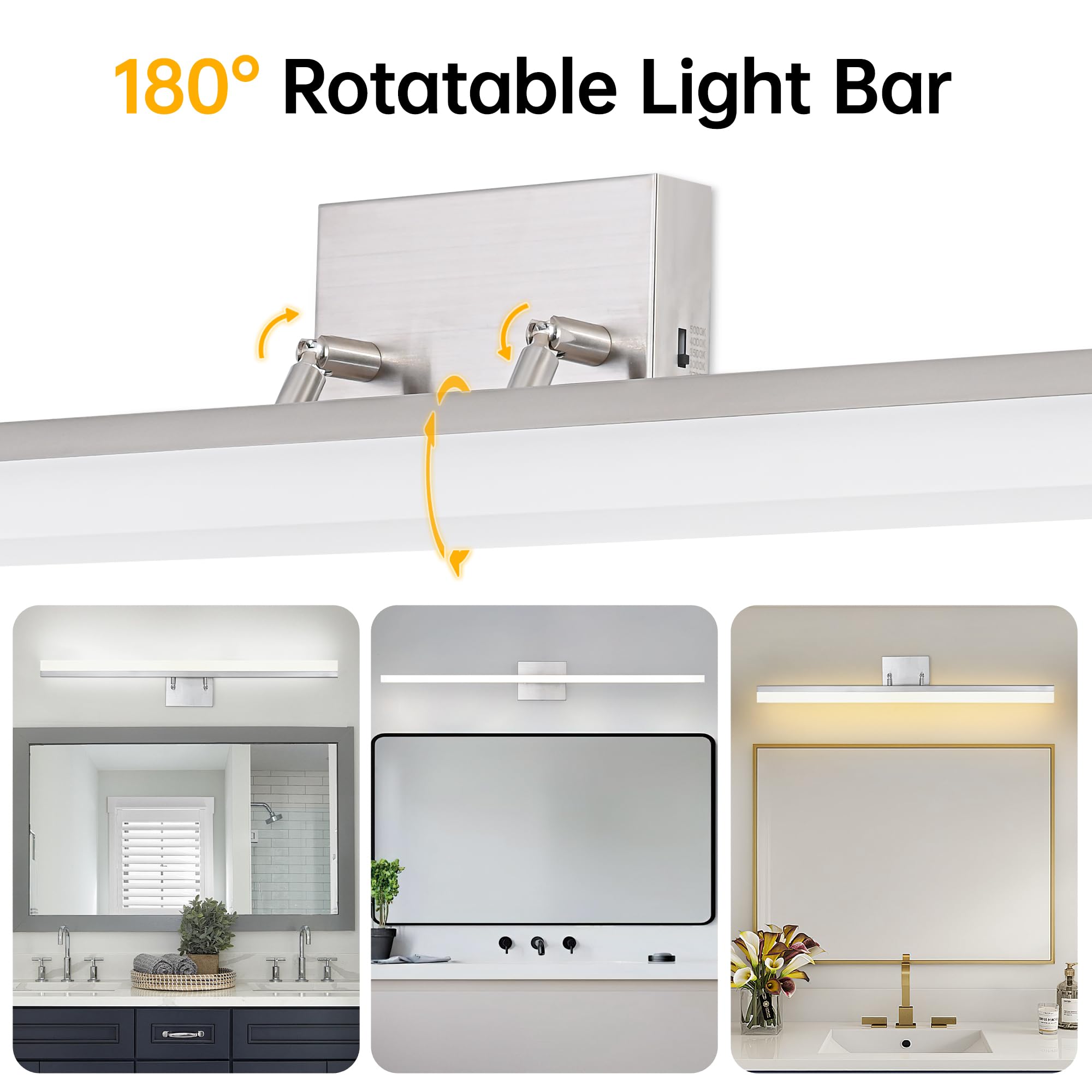 Humhold 36 Inch Bathroom Vanity Light, 5Cct Led Modern Bathroom Light Fixtures Over Mirror, Dimmable 36W 2700K-5000K Makeup Vani