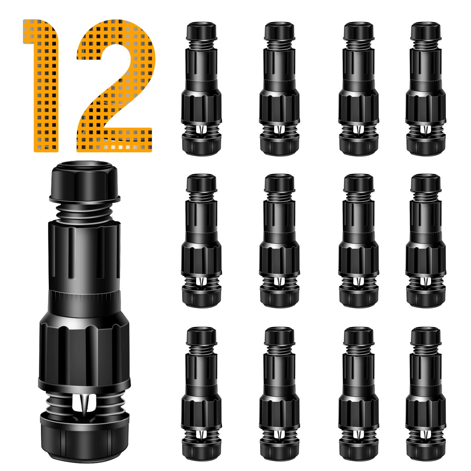 ALEDECO 12Pack Low Voltage Wire Connector 12-20 Gauge Fastlock Cable Connectors Replacement Landscape Spotlights Outdoor Cable C
