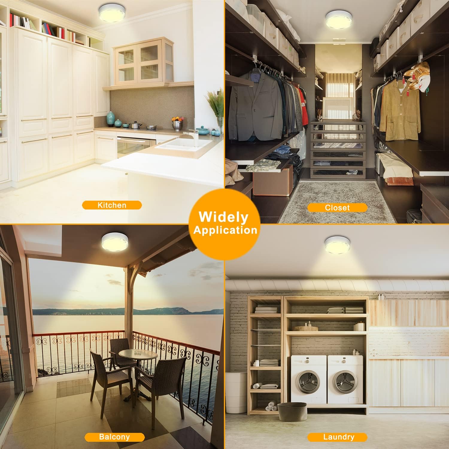 Toowell Motion Sensor Light Indoor Battery Operated,80 Led Wireless Ceiling Light Battery Powered Lights For Closet Shower Pantr