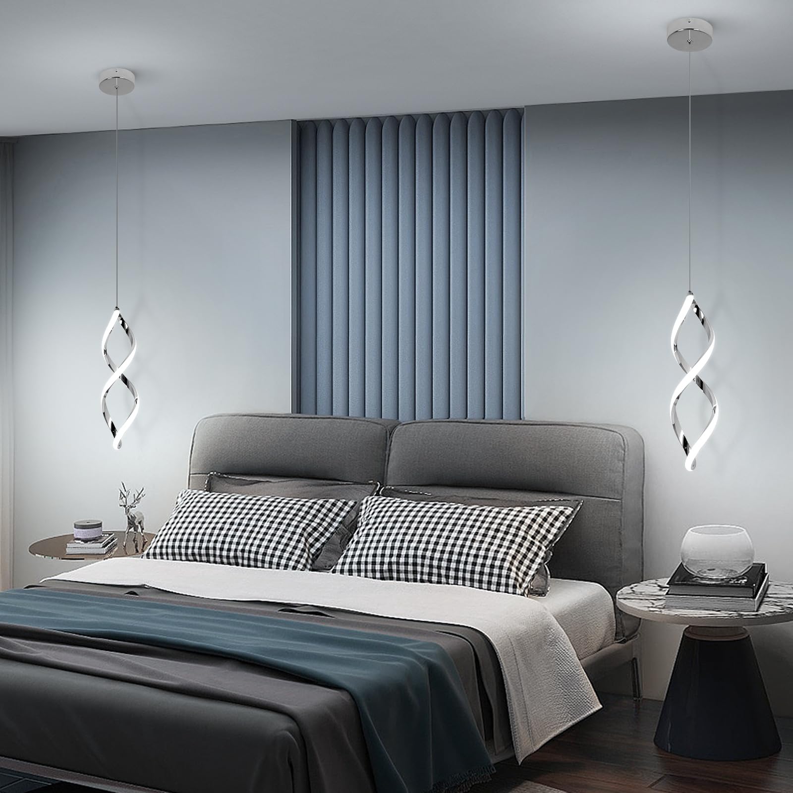 Vloitgol Modern Led Pendant Lights Kitchen Island,16W Cold White Led Pendant Light Fixtures,Adjustable Led Hanging Lamp Island L