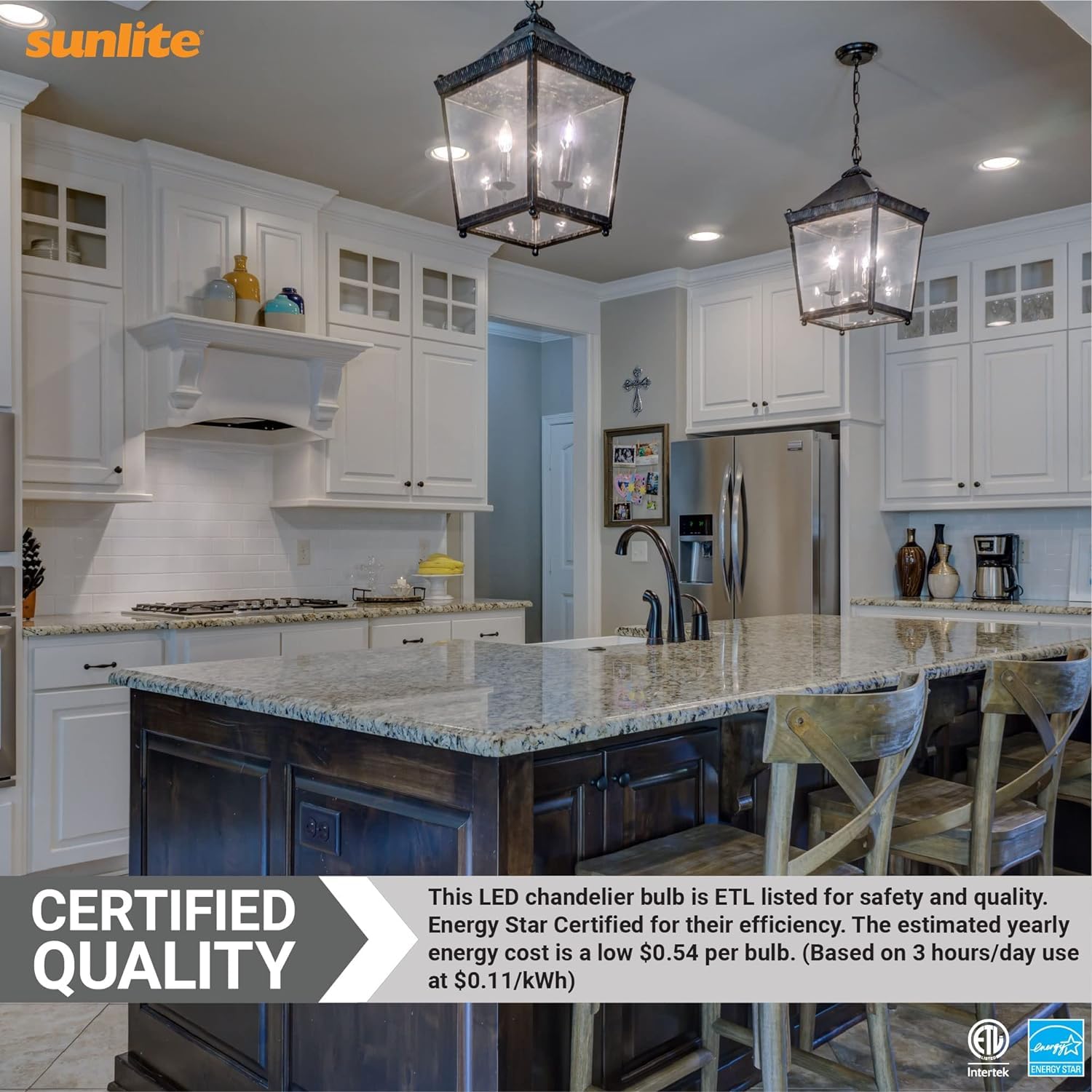 Sunlite Led B11 Frosted Torpedo Tip Chandelier Light Bulb, 4.5 Watts (40W Equivalent) 300 Lumens, Candelabra E12 Base, Dimmable,