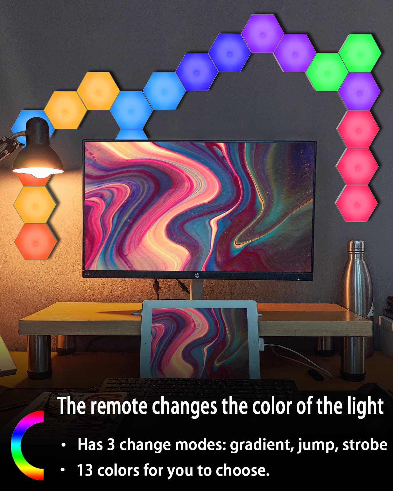 Dejavu Hexagon Touch Led Wall Lights With Remote, Usb Power - Spliceable Light Panels Gift