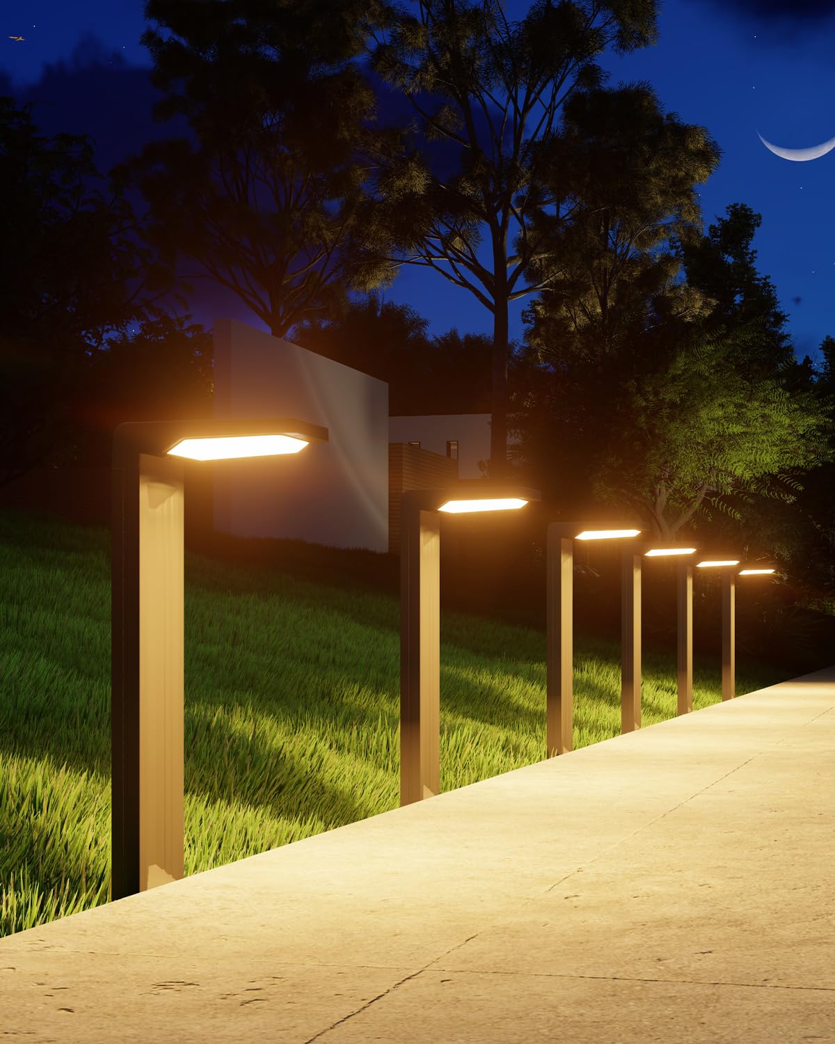 6 Pack Solar Powered Pathway Lights Outdoor Waterproof 30 LED Bright Walkway Landscape Lamp for Outside, Path, Driveway, Sidewal