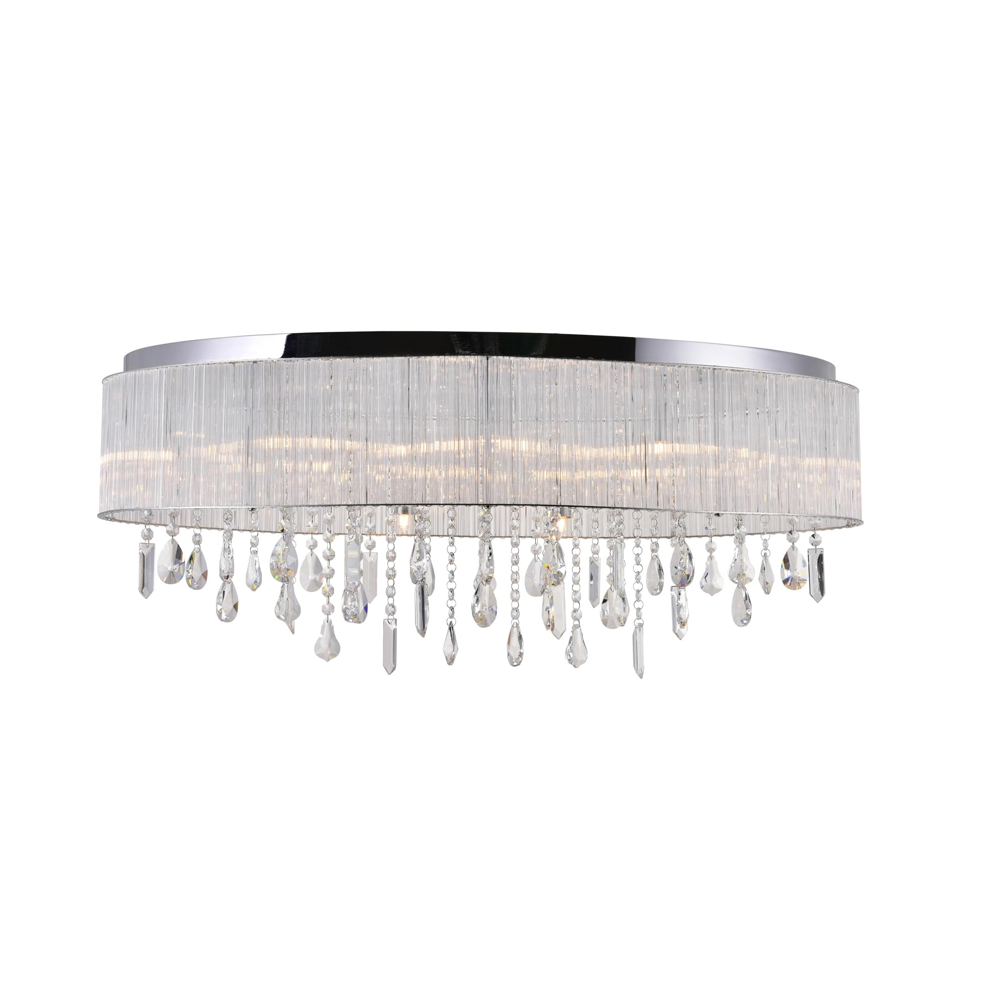 CWI Lighting Jacquimo 10 Light Drum Shade Metal Flush Mount Light in Chrome