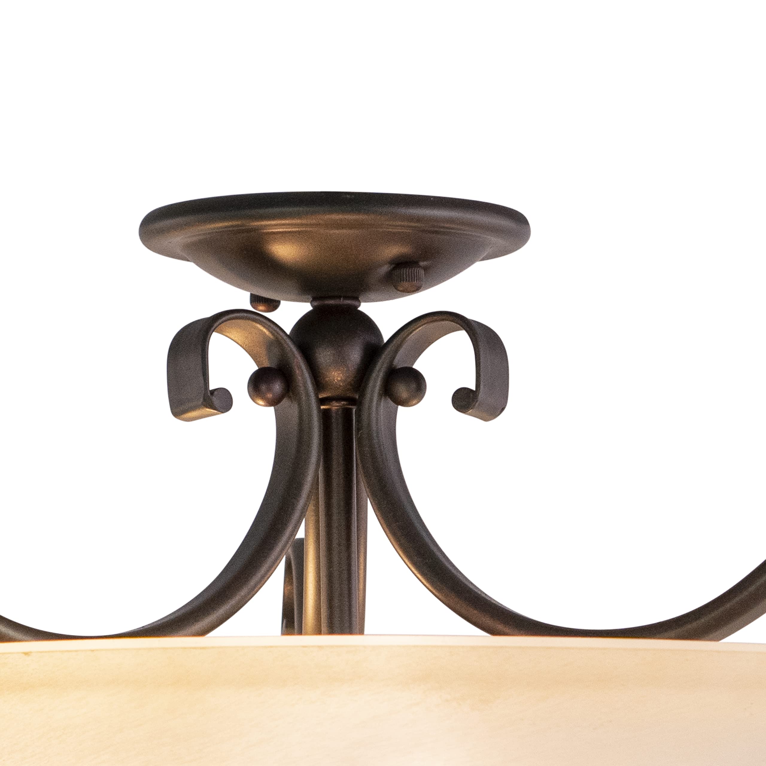 VAXCEL Semi Flush Mount Ceiling Light, 17in Cognac Glass, Royal Bronze, Model CF35417RBZ/B, Alloy Steel