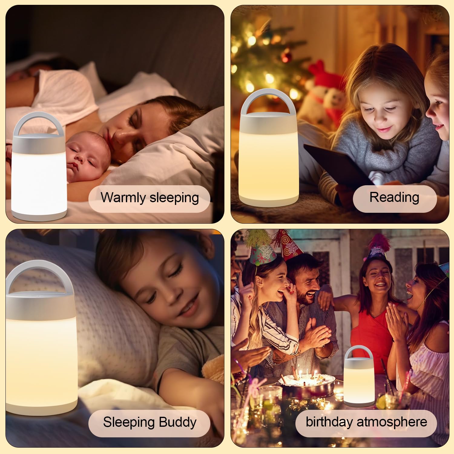 HBOOR Night Light,Dimmable Touch Lamp for Bedroom,Portable Table Bedside Lamp,Cordless Rechargeable Lamps for Battery Operated,B
