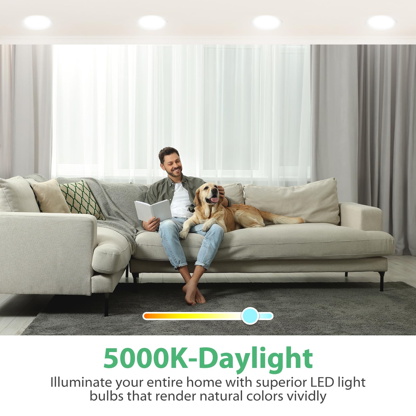 Degnju 8 Pack Br30 Led Bulb, Dimmable Indoor Flood Lights 7W Equivalent 65W 5000K Daylight, Cri80, 650 Lm, E26 Base, 15000 Lifet