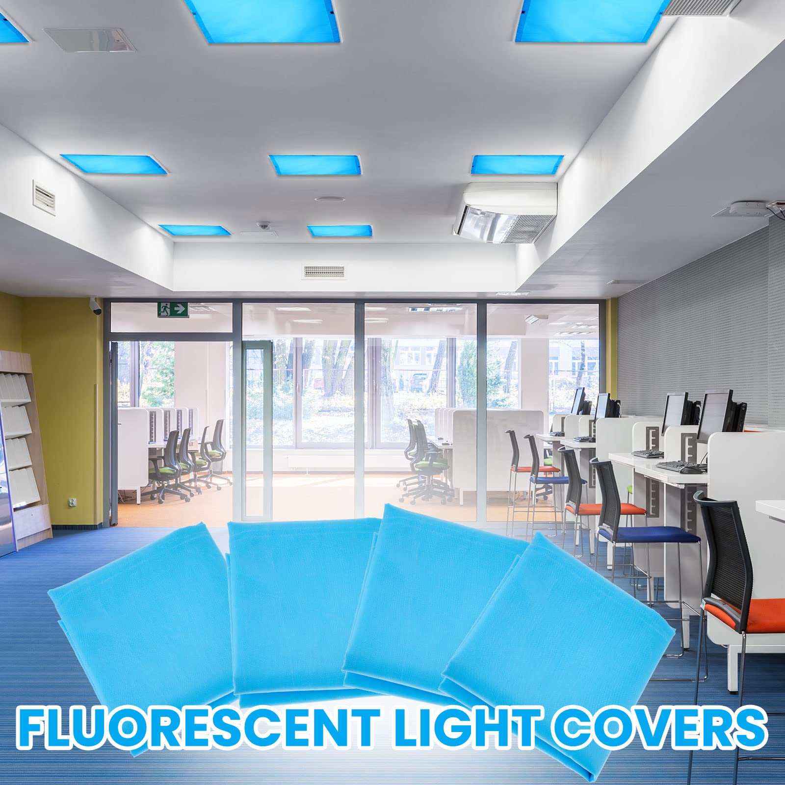 Patelai Fluorescent Light Cover, 4 x 2 Feet, Magnetic Shade with 10 Magnets, Solid Color, Model PT-Patelai-3147, White